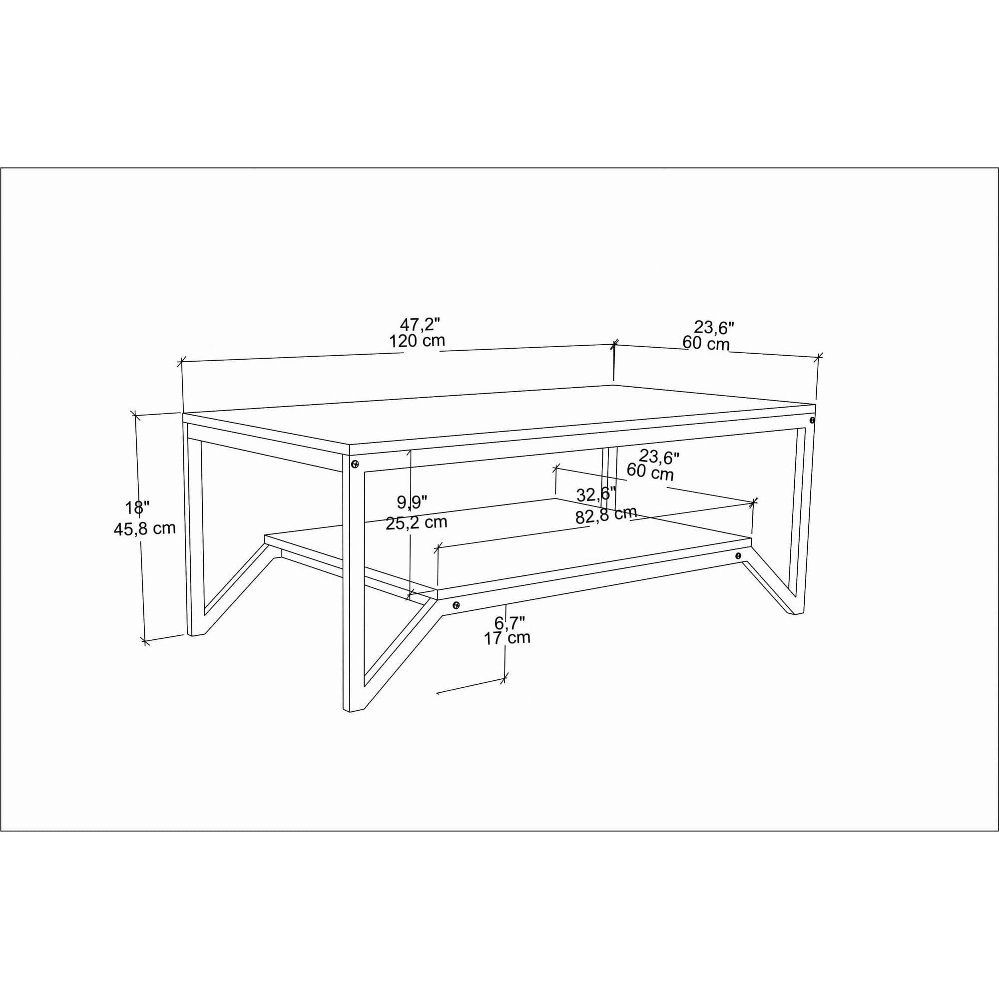 Masuta cafea Flora, bej cu efect de marmura/alb, PAL melaminat, 120x60x46 cm