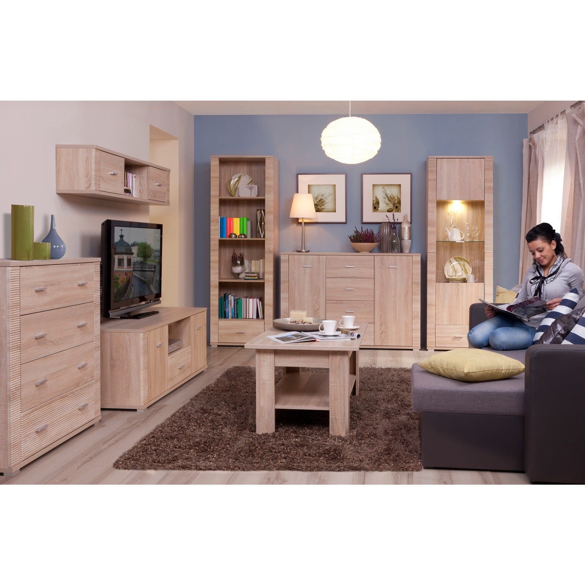 Masuta cafea GRESS, stejar sonoma, PAL laminat, 75x75x50 cm