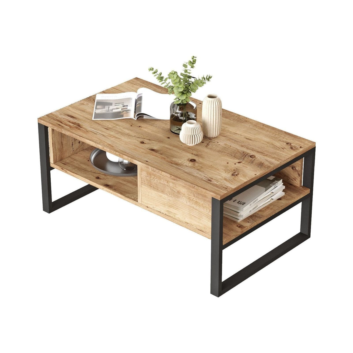 Masuta cafea ML34-A, stejar, PAL, 100x60x44 cm