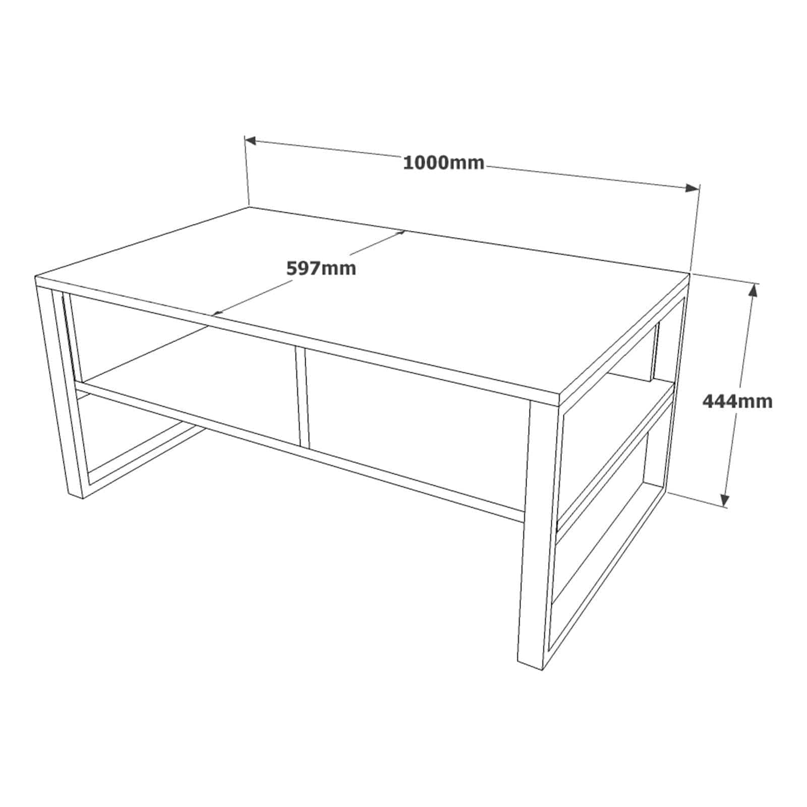 Masuta cafea ML34-A, stejar, PAL, 100x60x44 cm