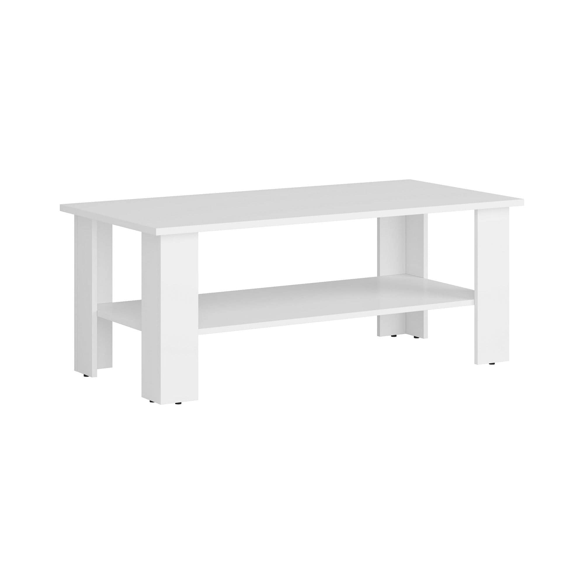 Masuta cafea Nepo Plus, alb, PAL, 115X56X46 cm