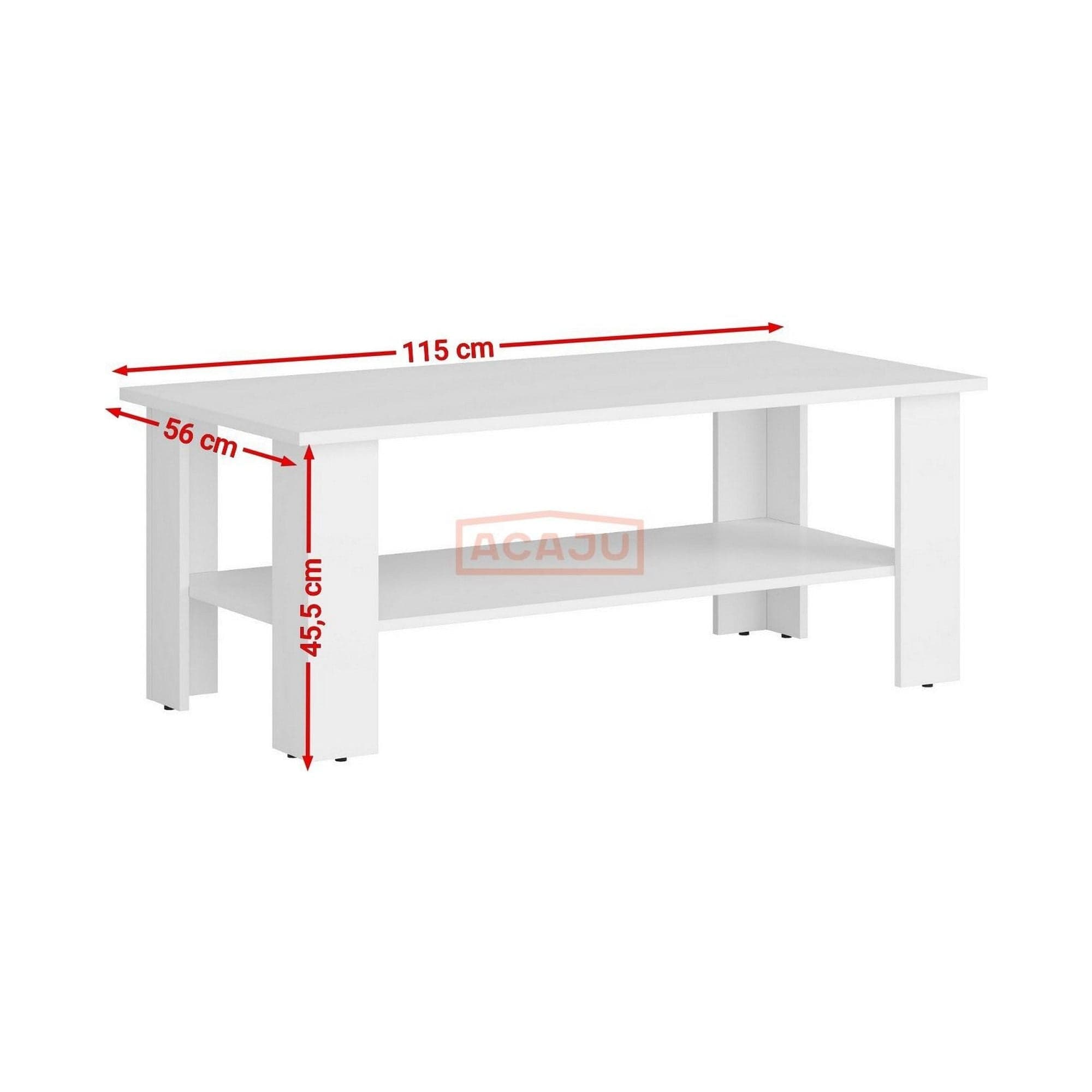 Masuta cafea Nepo Plus, alb, PAL, 115X56X46 cm