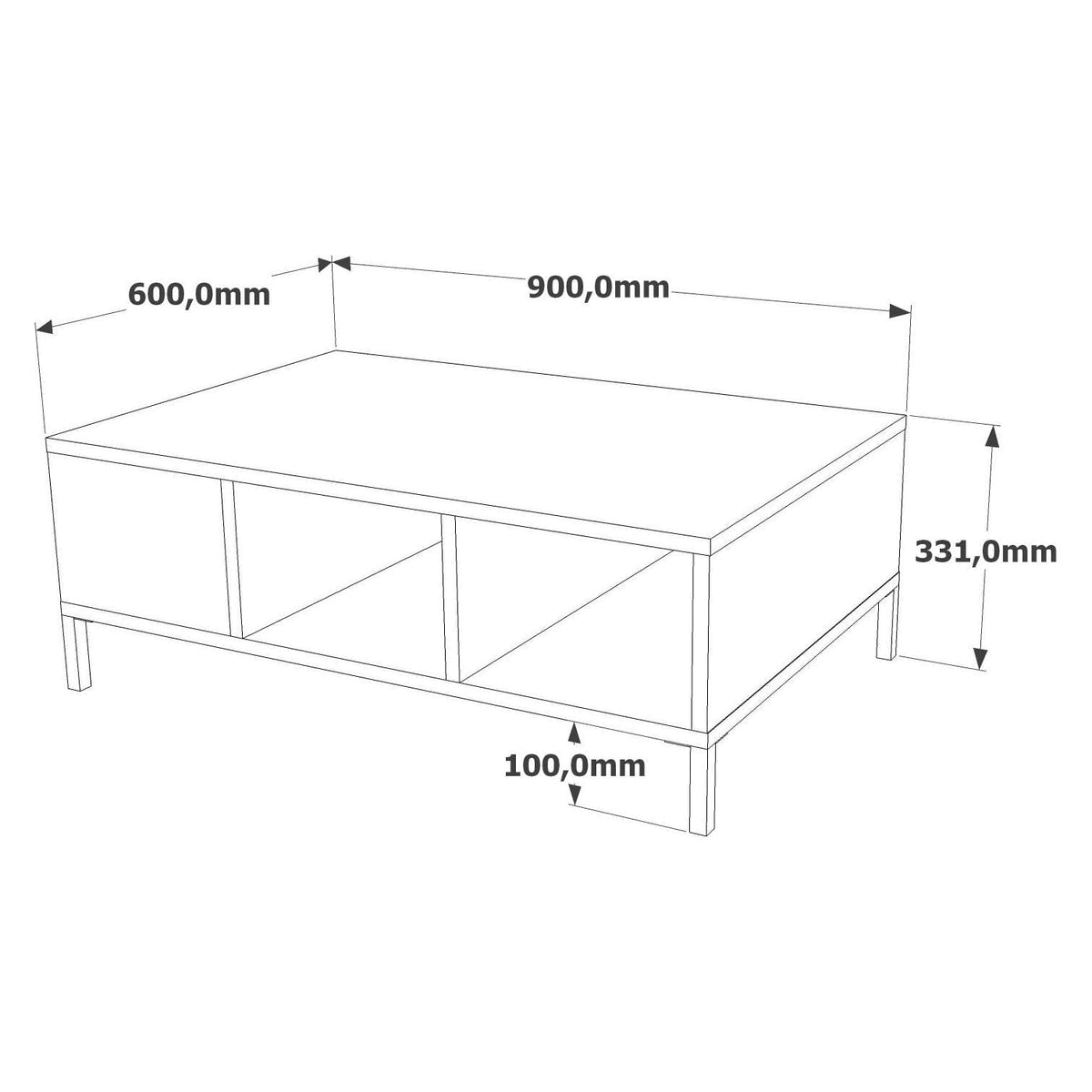 Masuta cafea RL2-AA, gri/stejar, PAL melaminat, 90x60x33 cm