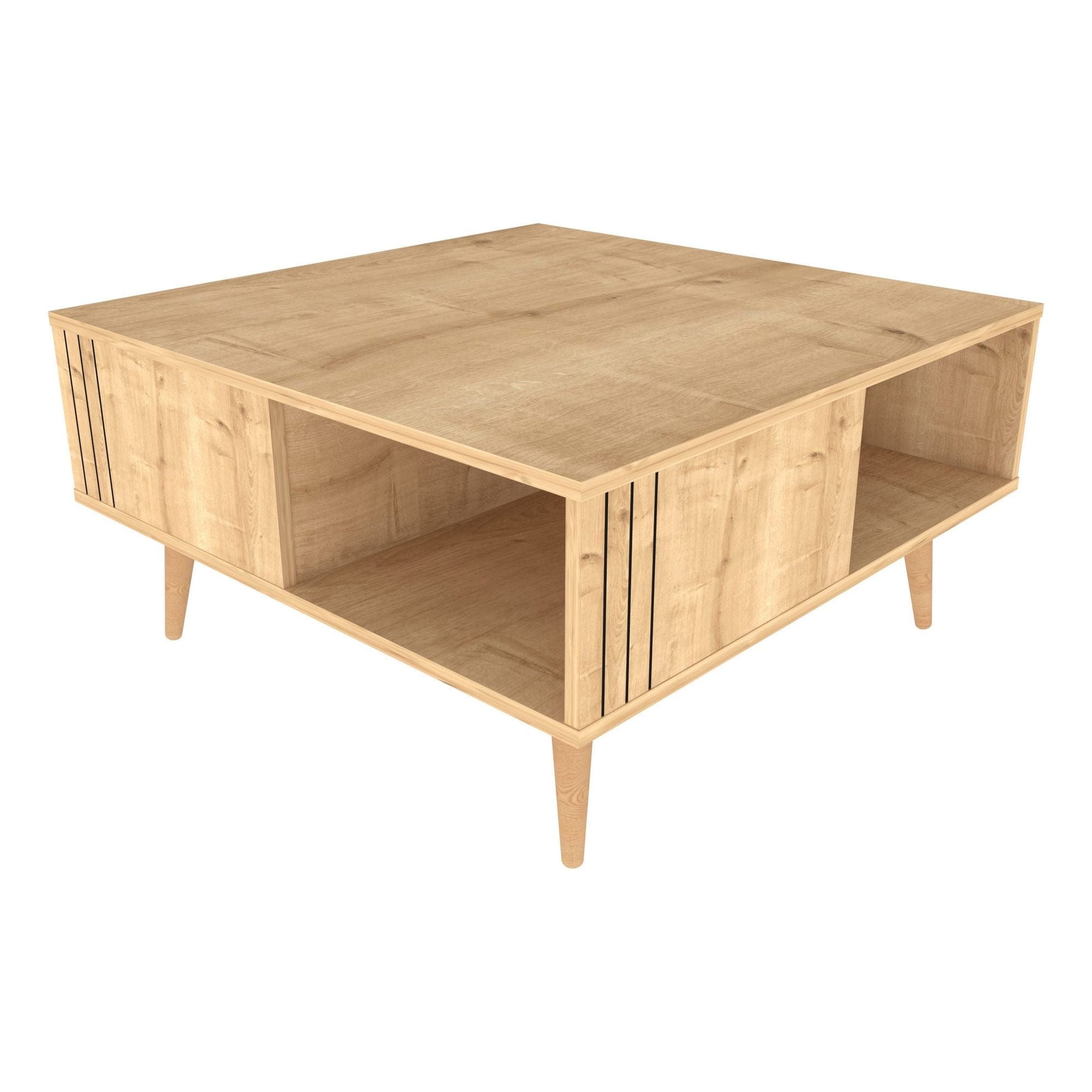 Masuta cafea Ronas, stejar, PAL melaminat, 90x90x46.5 cm