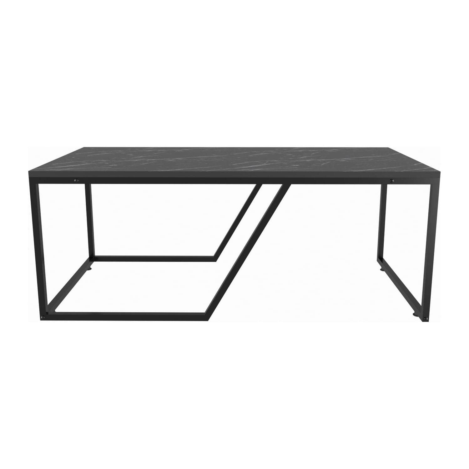 Masuta cafea Wendy, negru cu efect de marmura, PAL melaminat, 120x60x48 cm