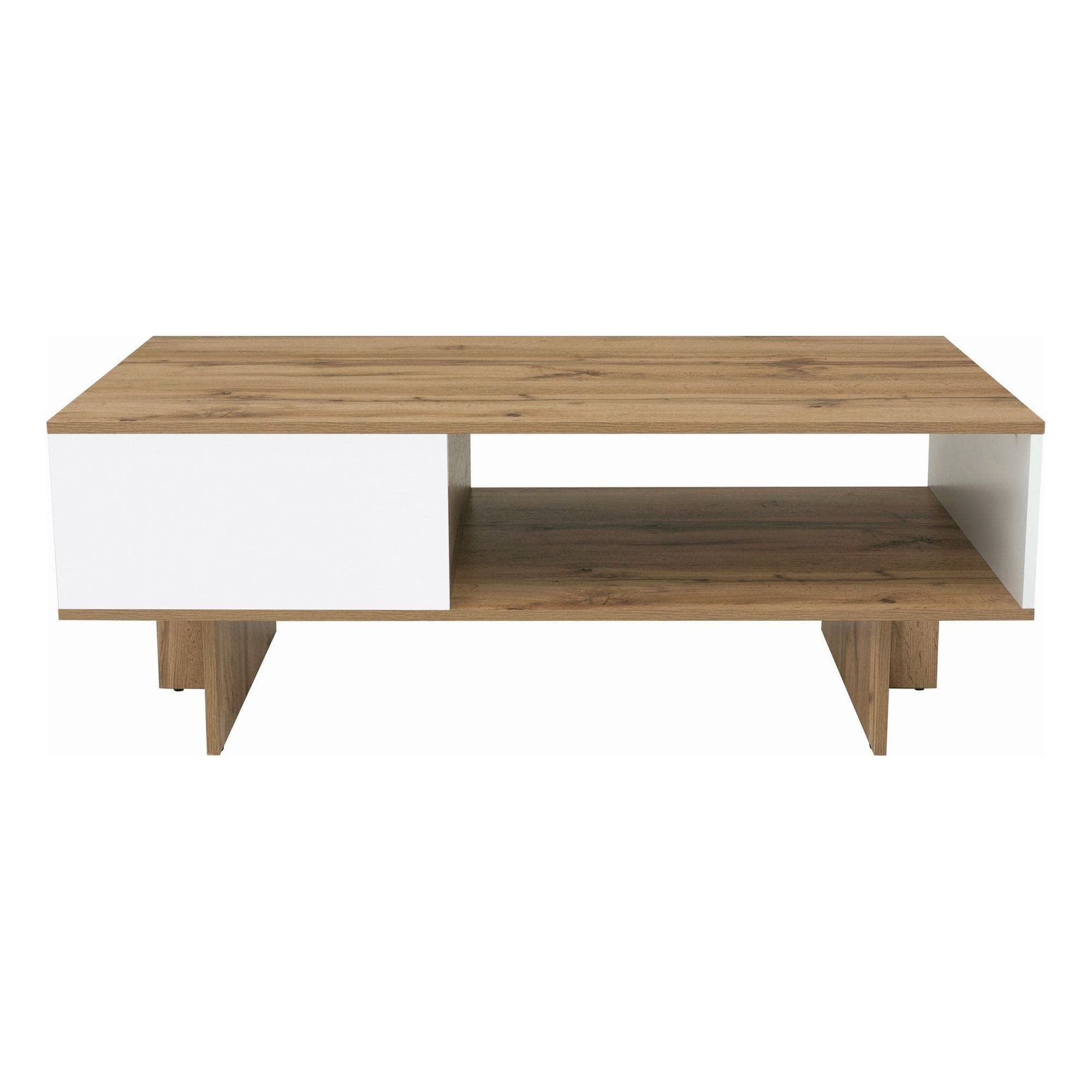 Masuta cafea Zele, stejar wotan/alb, PAL, 120X60X46 cm