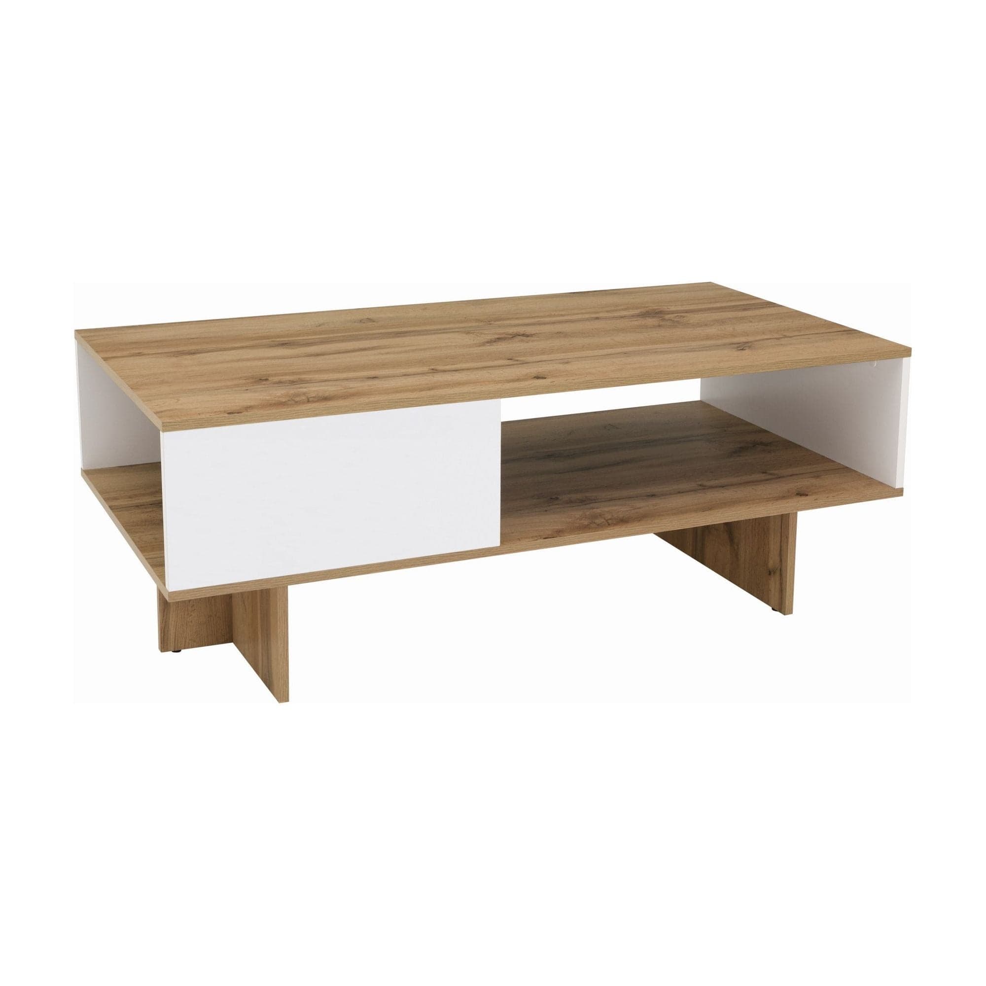 Masuta cafea Zele, stejar wotan/alb, PAL, 120X60X46 cm