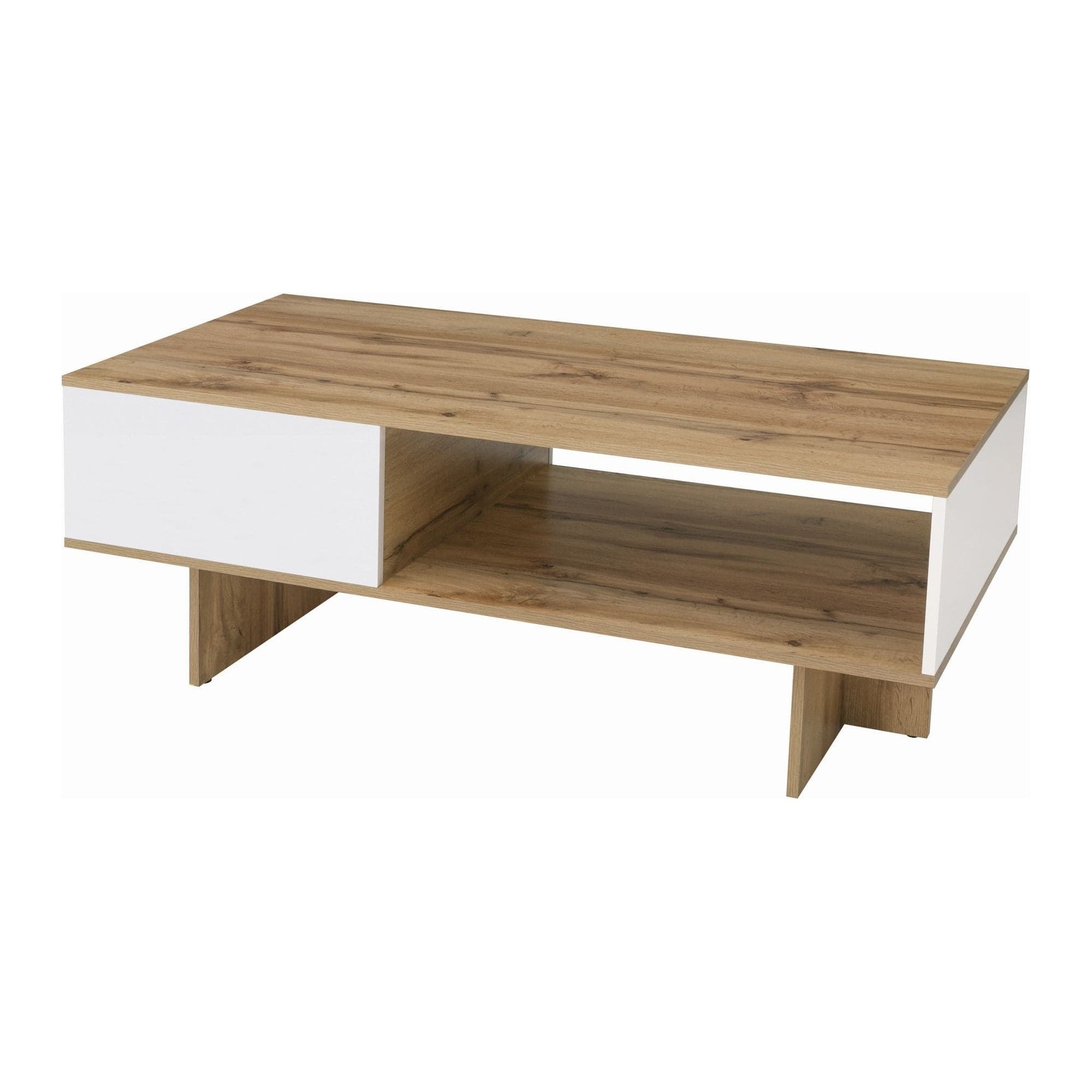 Masuta cafea Zele, stejar wotan/alb, PAL, 120X60X46 cm