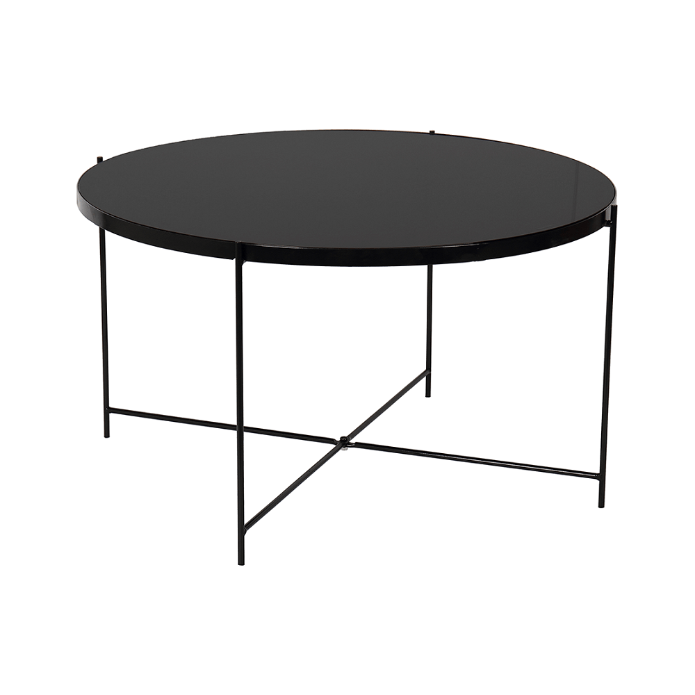 Masuta de cafea KURTIS, negru, sticla/metal, 60x60x40 cm