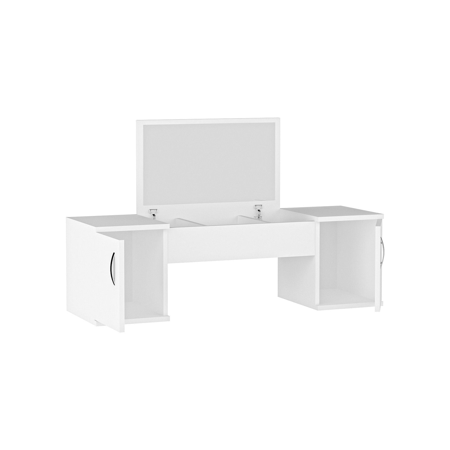 Masuta de toaleta MERCAN, alb, PAL melaminat, cu oglinda, 100x38x72 cm