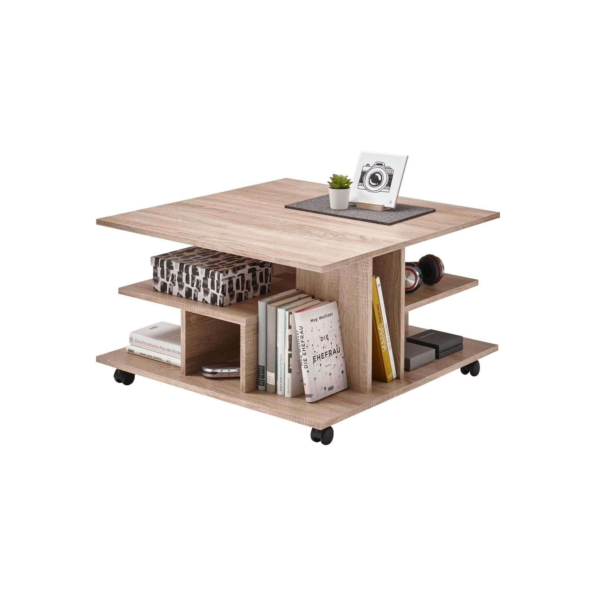 Masuta LEVKE LIGHT, stejar sonoma, PAL, 76x76x44 cm