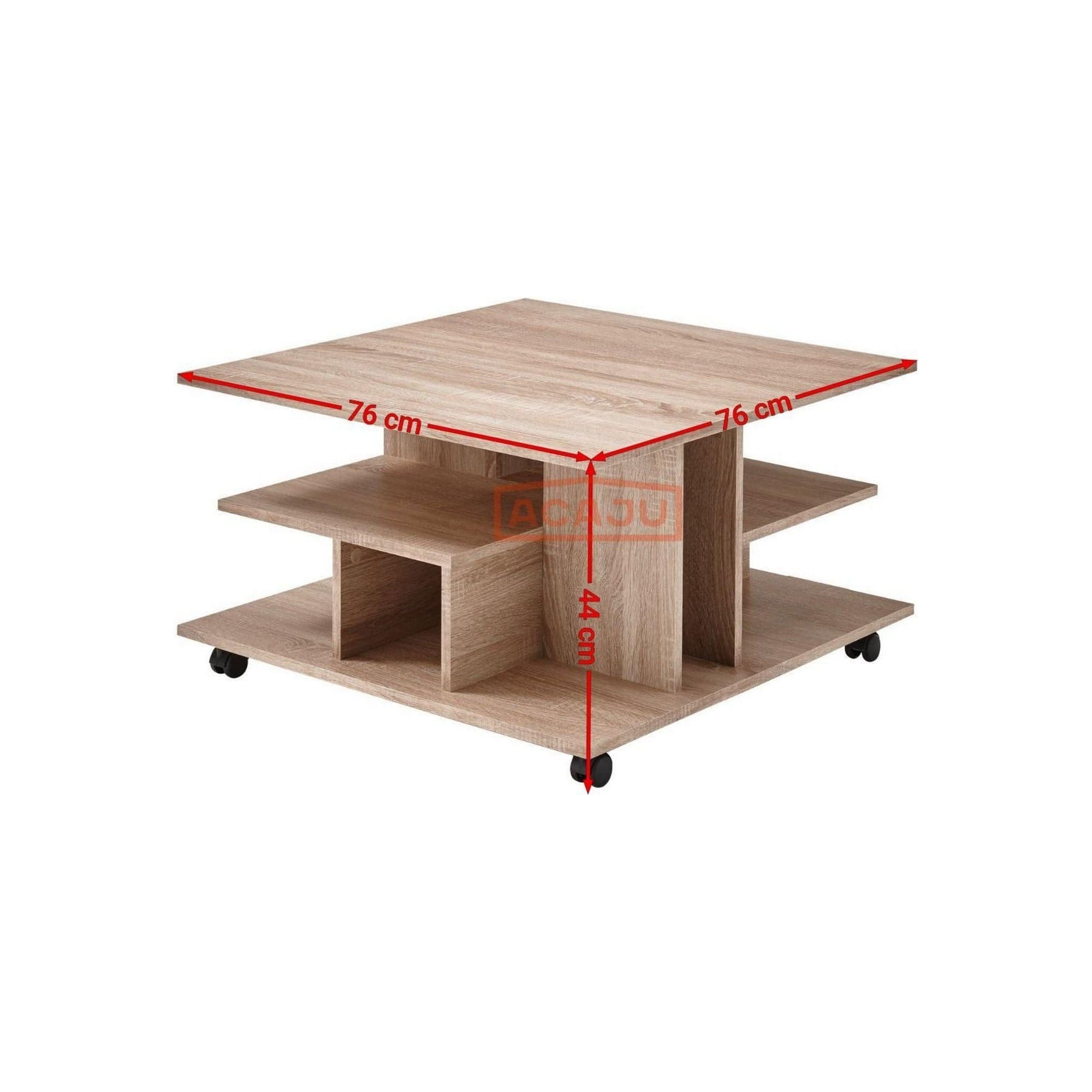 Masuta LEVKE LIGHT, stejar sonoma, PAL, 76x76x44 cm