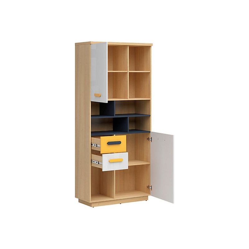 Bibliotecă Wesker, sonoma/alb, 90x40,5x199,5 cm.
