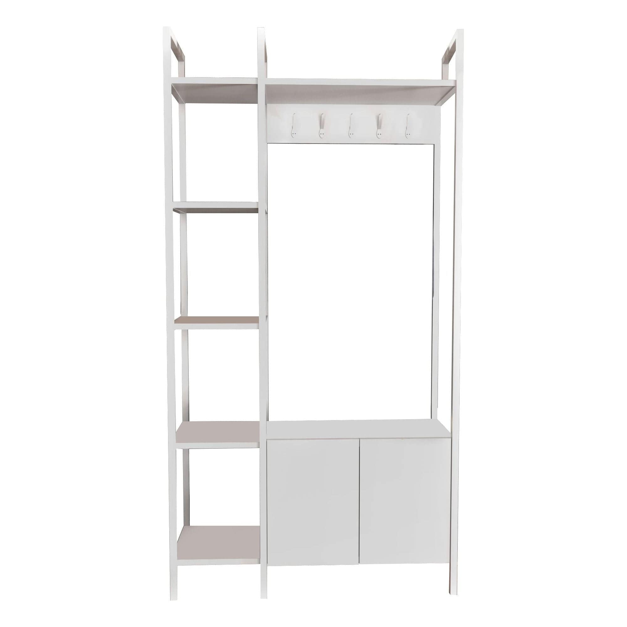 Mobilier hol DOGA, alb, PAL melaminat/metal, 90x35x175 cm