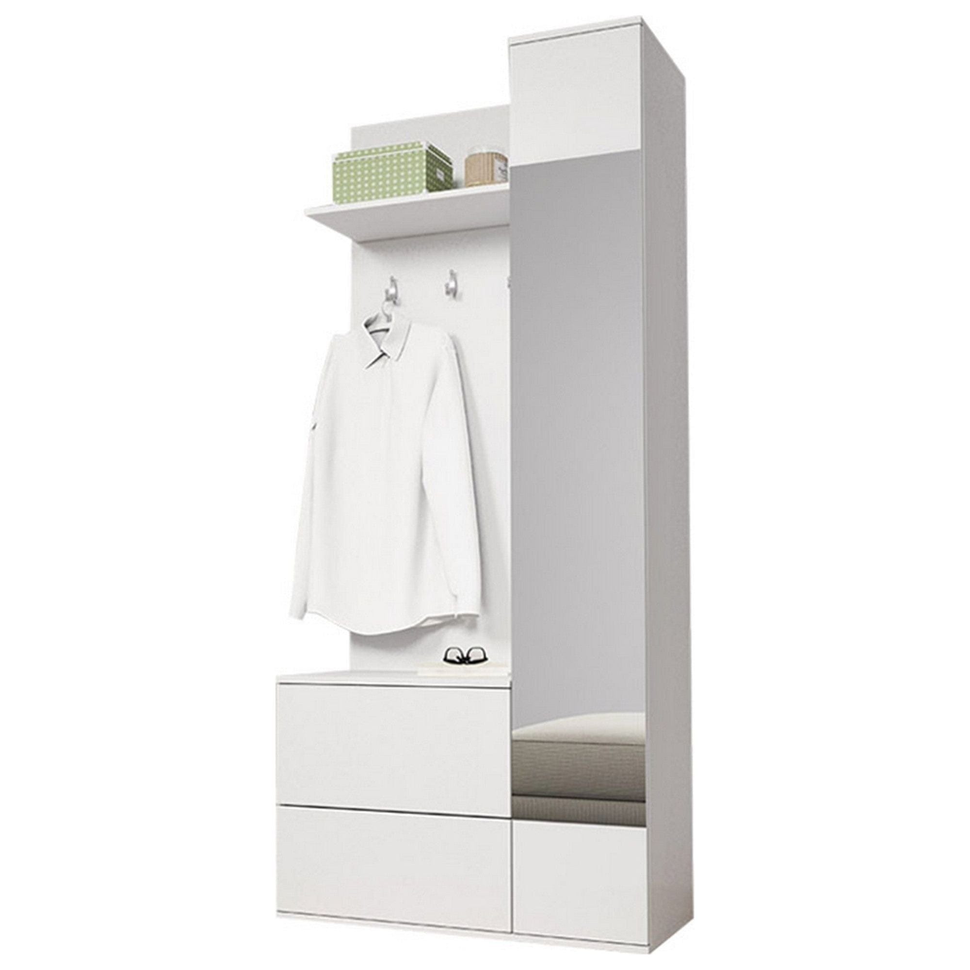 Mobilier hol GADIS, alb, PAL melaminat, 90x34x195 cm