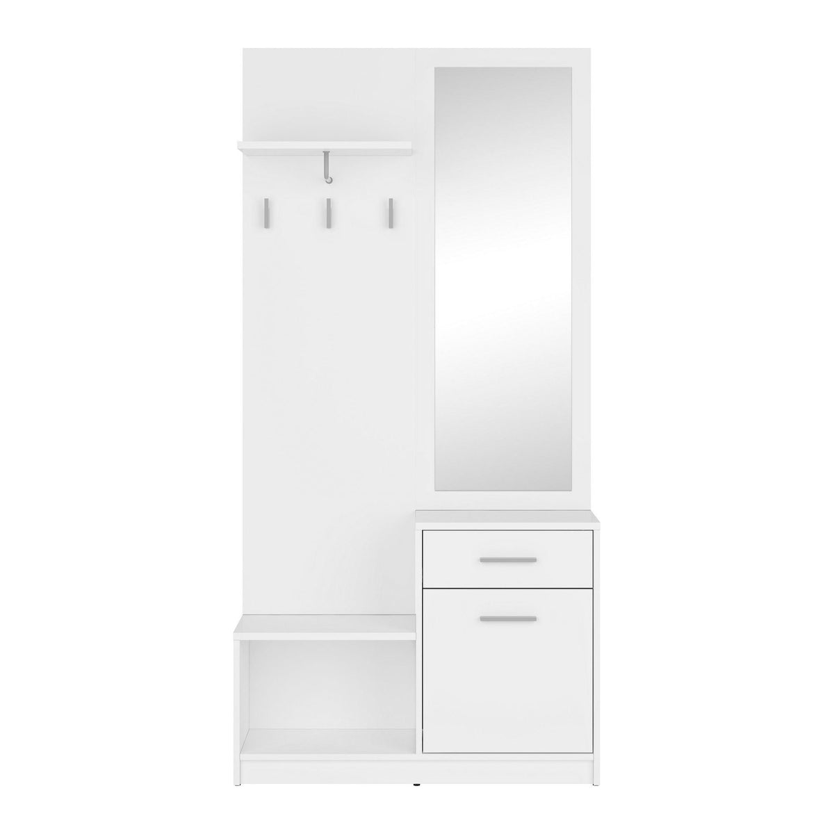 Mobilier hol NEPO PLUS, alb, PAL laminat, 90x31x186 cm