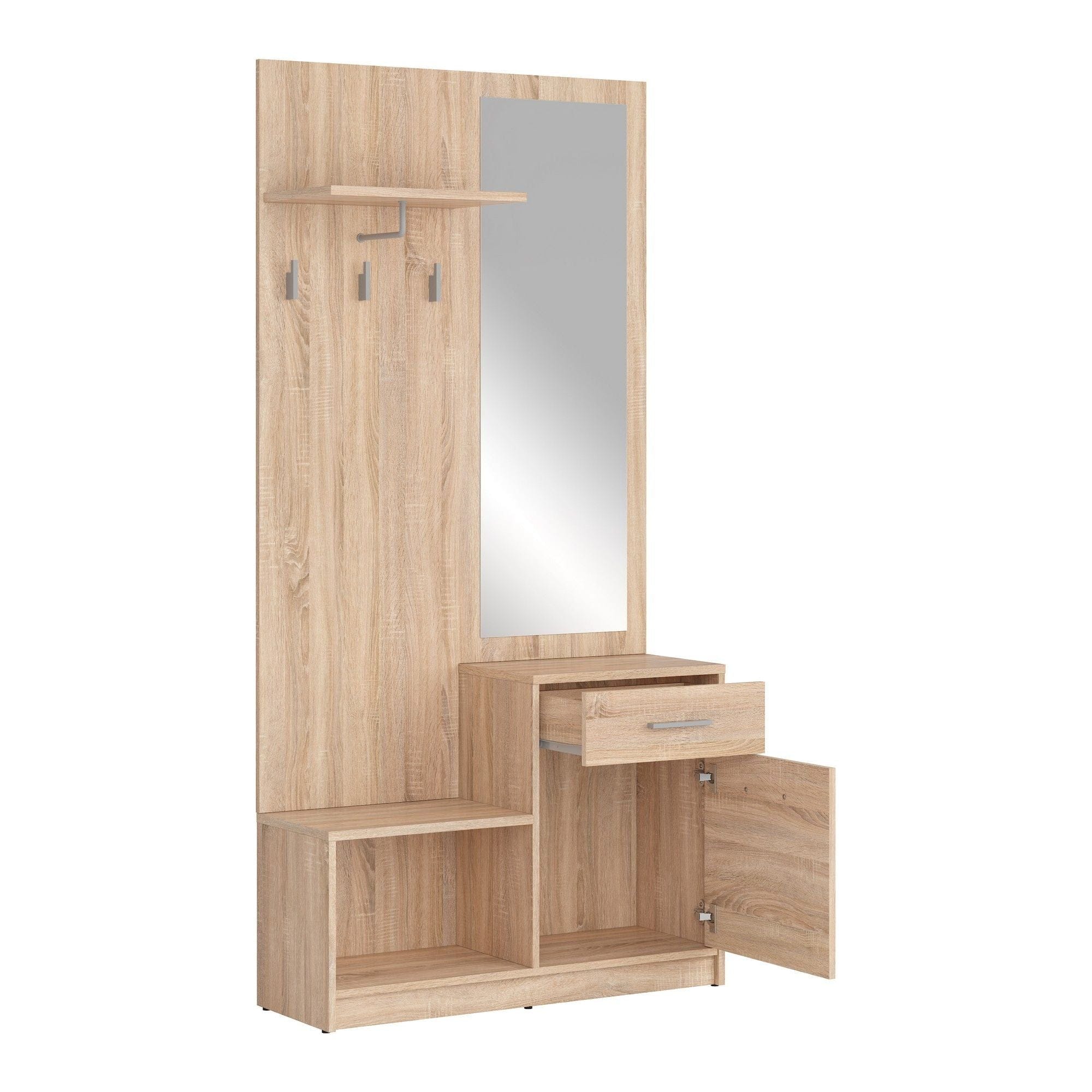 Mobilier hol NEPO PLUS, stejar sonoma, PAL laminat, 90x31x186 cm