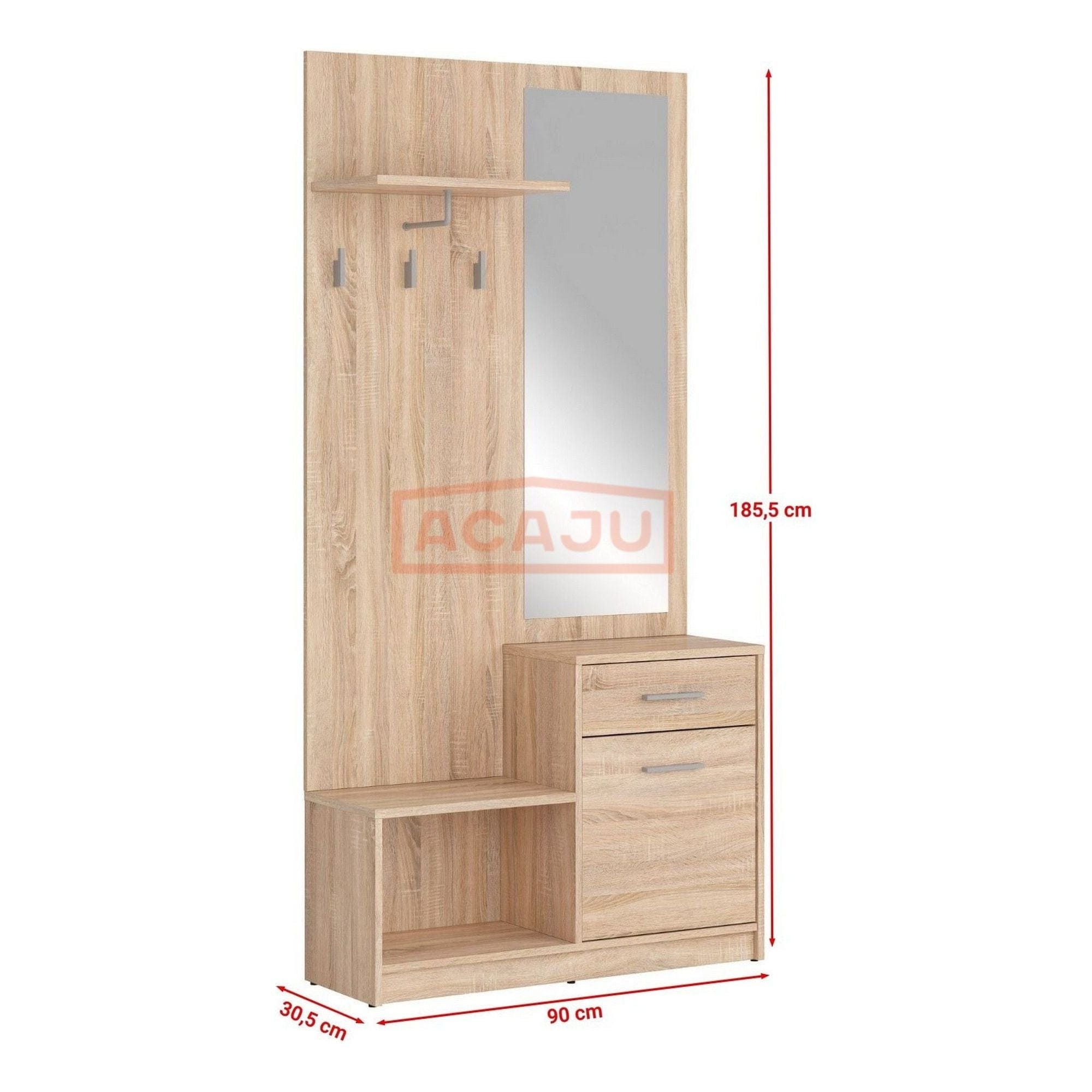 Mobilier hol NEPO PLUS, stejar sonoma, PAL laminat, 90x31x186 cm