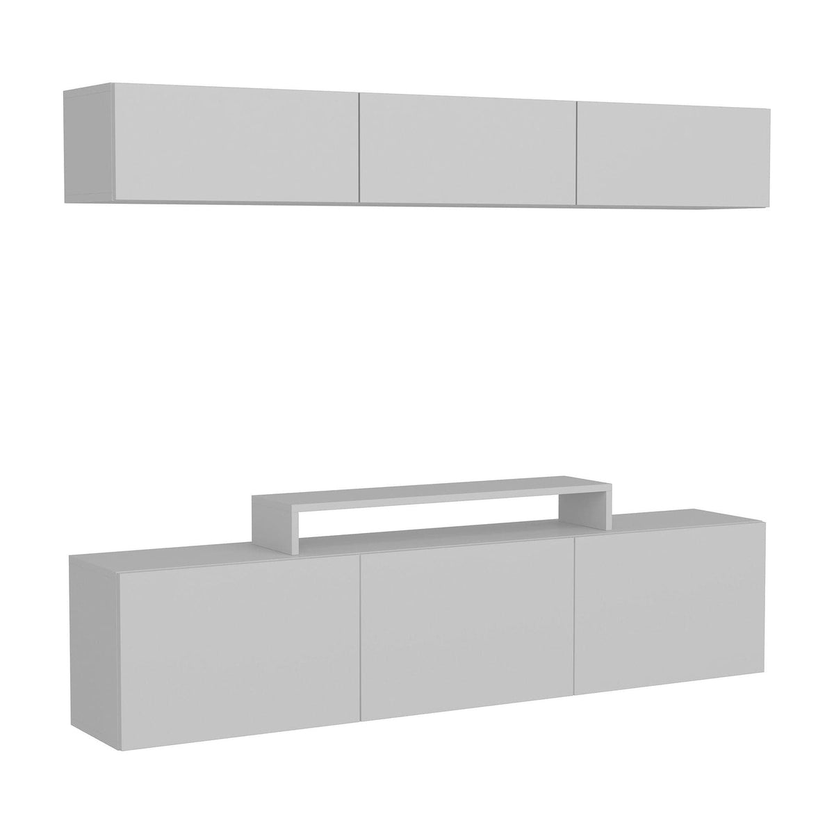 Mobilier living LINE, alb, PAL melaminat, 2 piese