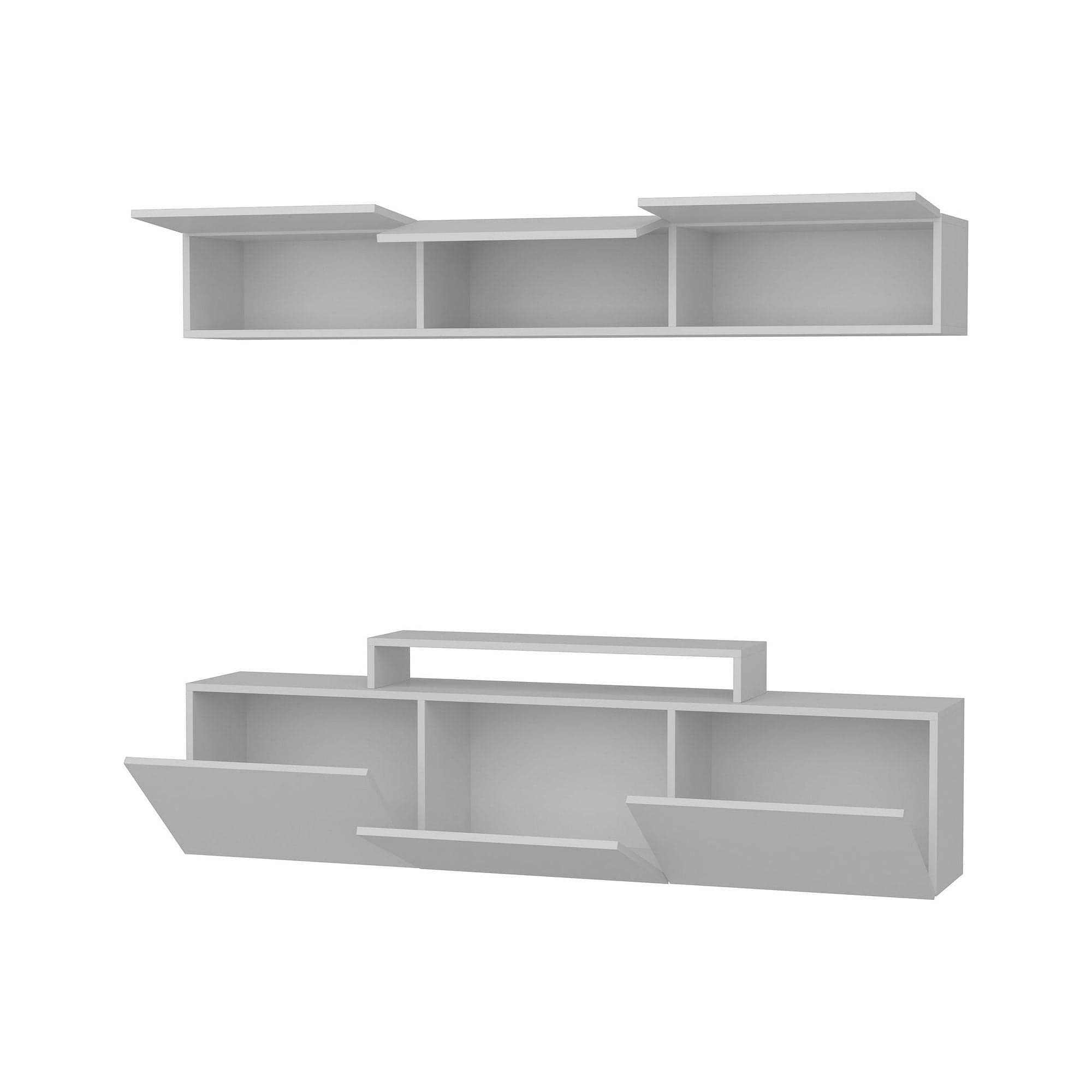 Mobilier living LINE, alb, PAL melaminat, 2 piese