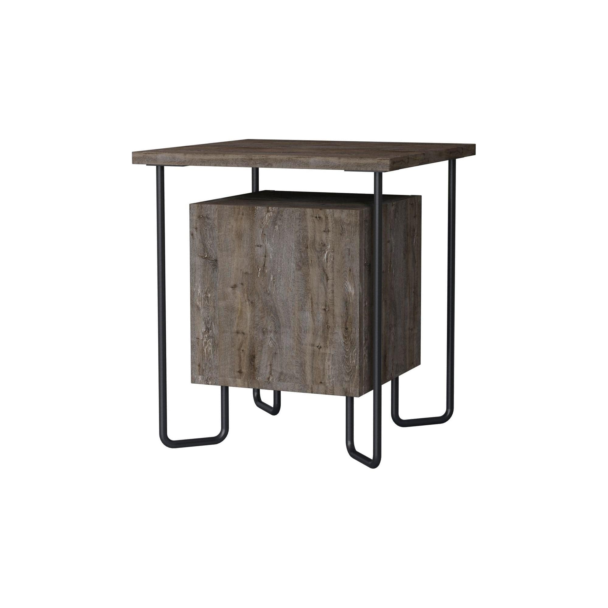 Noptiera Acres Nightstand, stejar inchis , PAL melaminat/metal, 40x40x45 cm