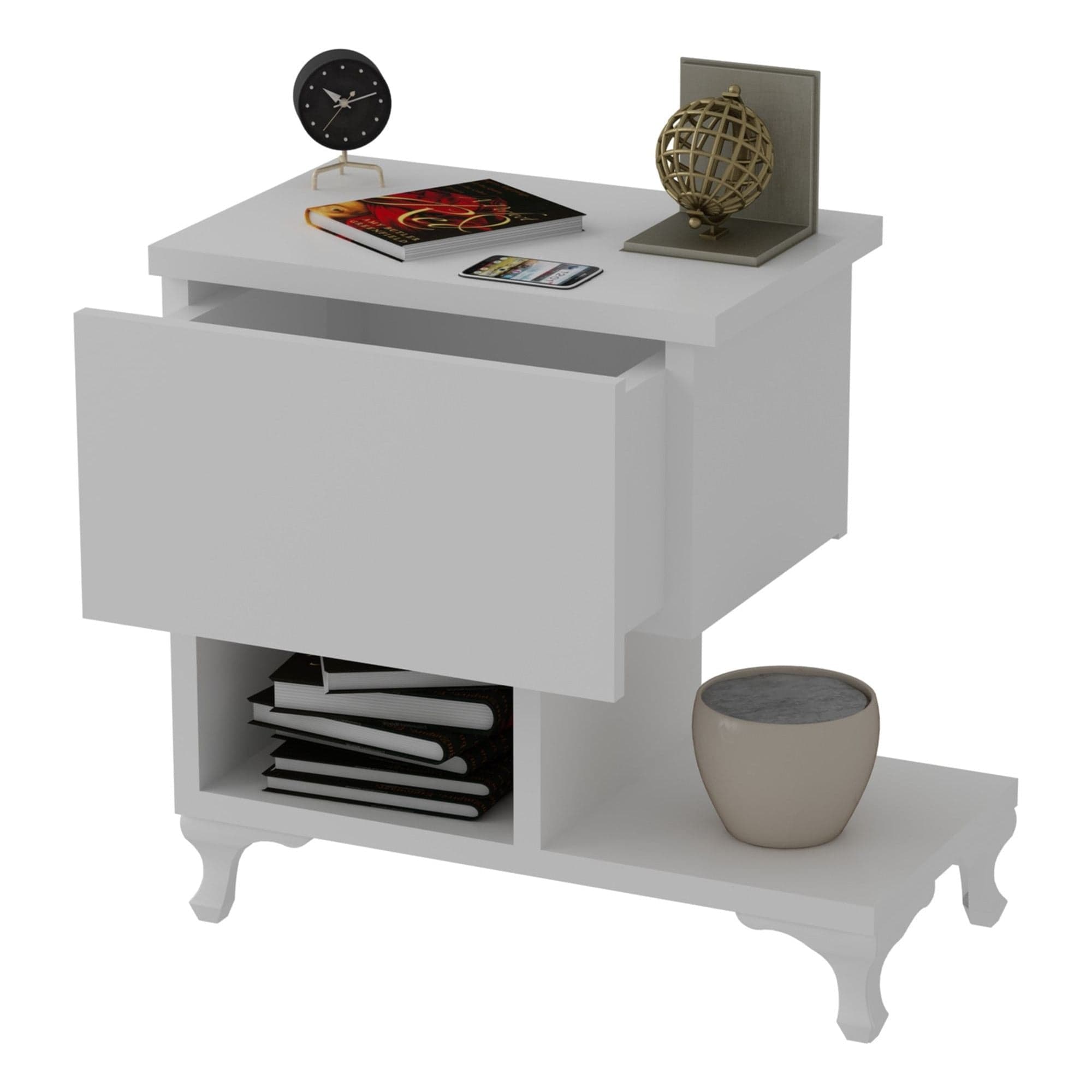 Noptiera Cast, alb, PAL, 47x33x47 cm