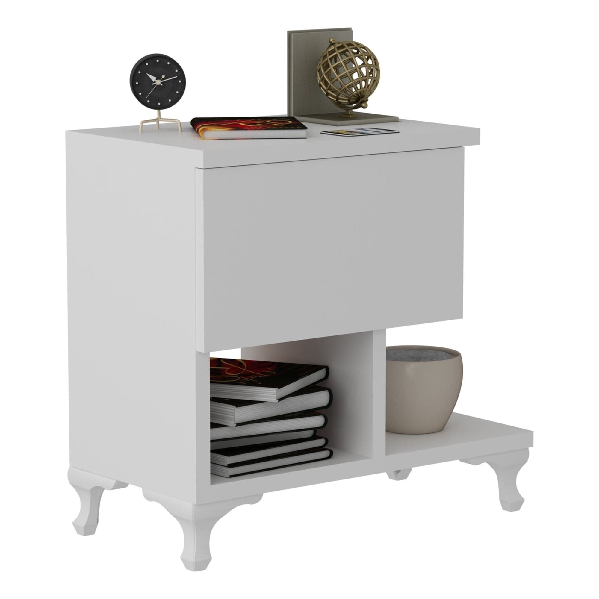 Noptiera Cast, alb, PAL, 47x33x47 cm