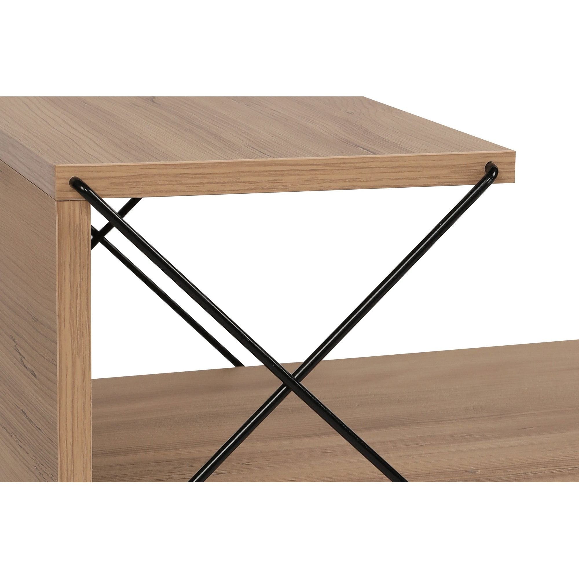 Noptiera Cross, stejar/negru, PAL melaminat, 50x40x55 cm