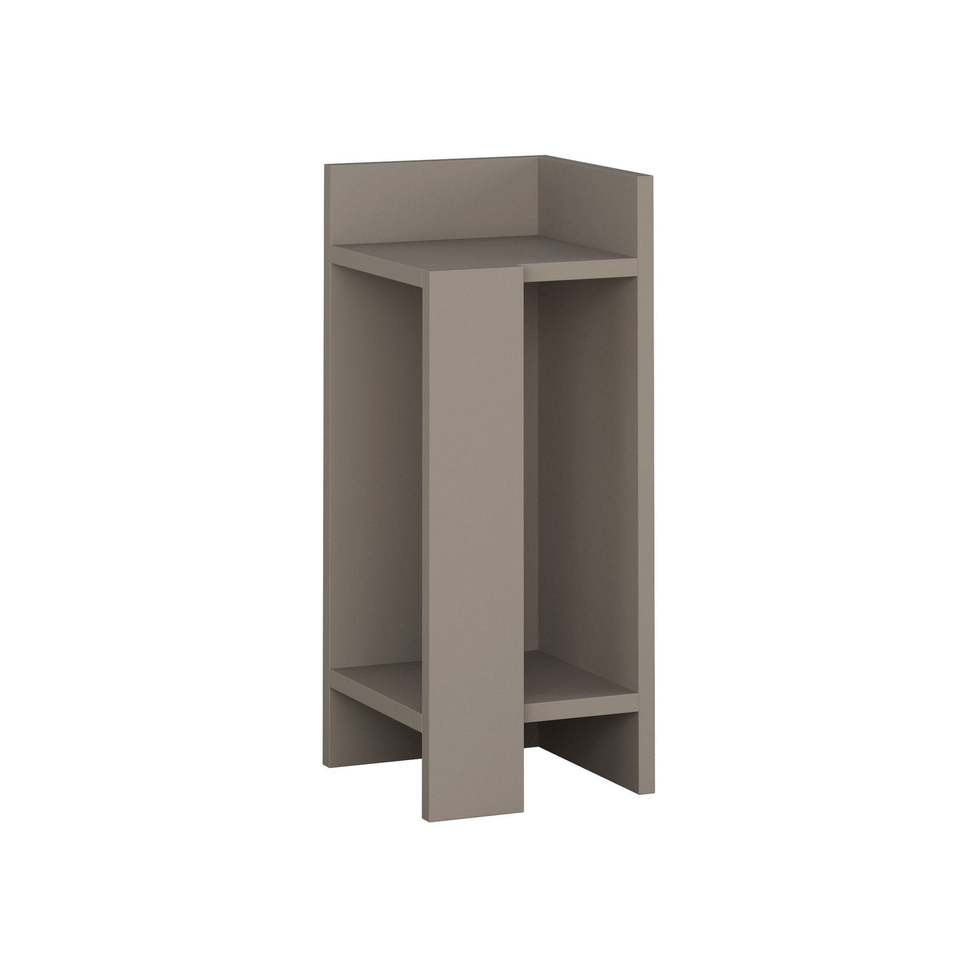 Noptiera Elos Right, gri inchis, PAL melaminat, 25x27x60 cm