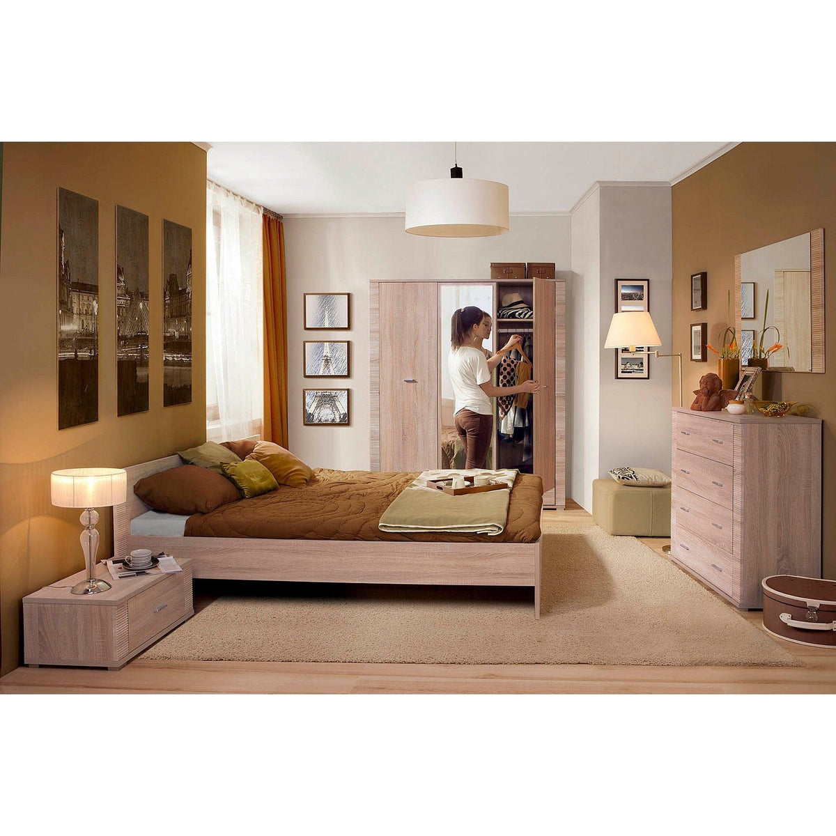 Noptiera GRESS, stejar sonoma, PAL laminat/margini PVC, 63x39x29 cm