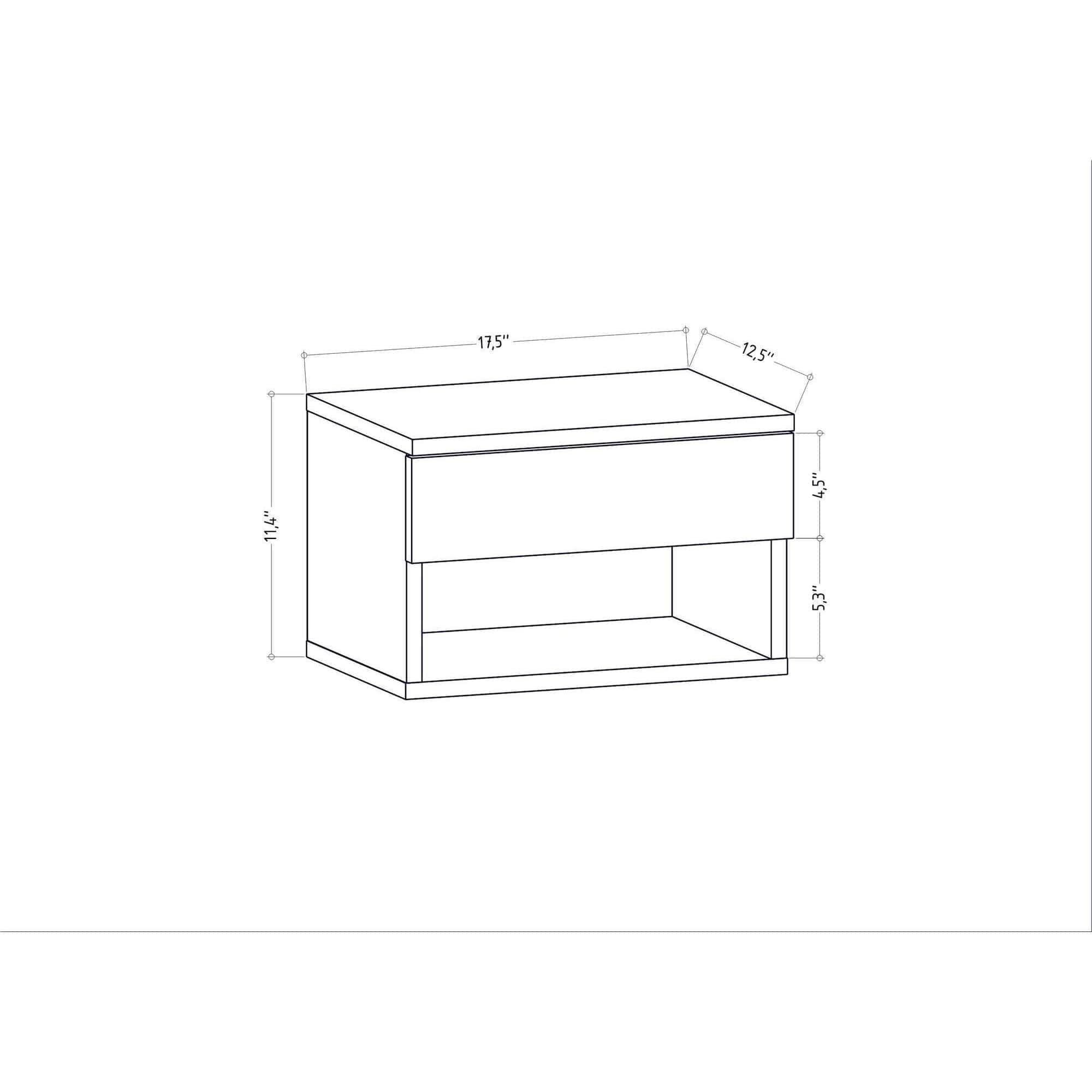 Noptiera Jamot, alb, PAL, 45x29x32 cm