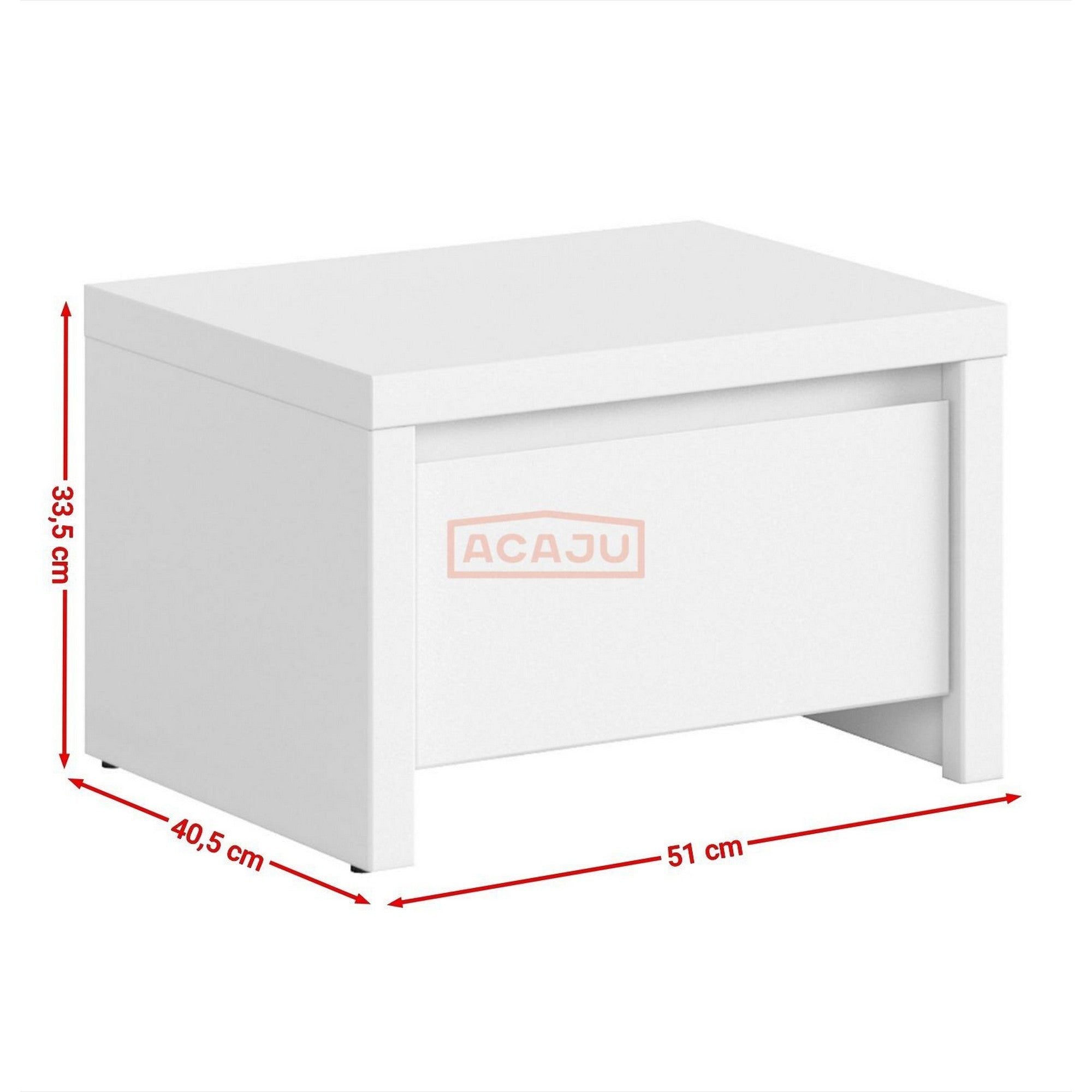 Noptiera KASPIAN, alb, PAL, 51x41x34 cm