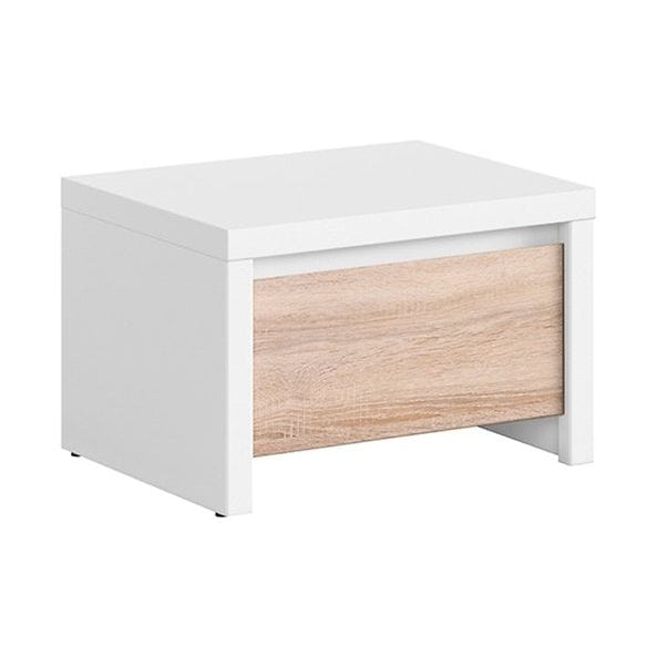 Noptiera KASPIAN, alb/stejar sonoma, PAL, 51x41x34 cm
