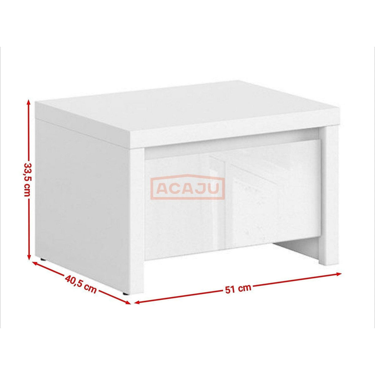 Noptiera KASPIAN, alb/stejar sonoma, PAL, 51x41x34 cm