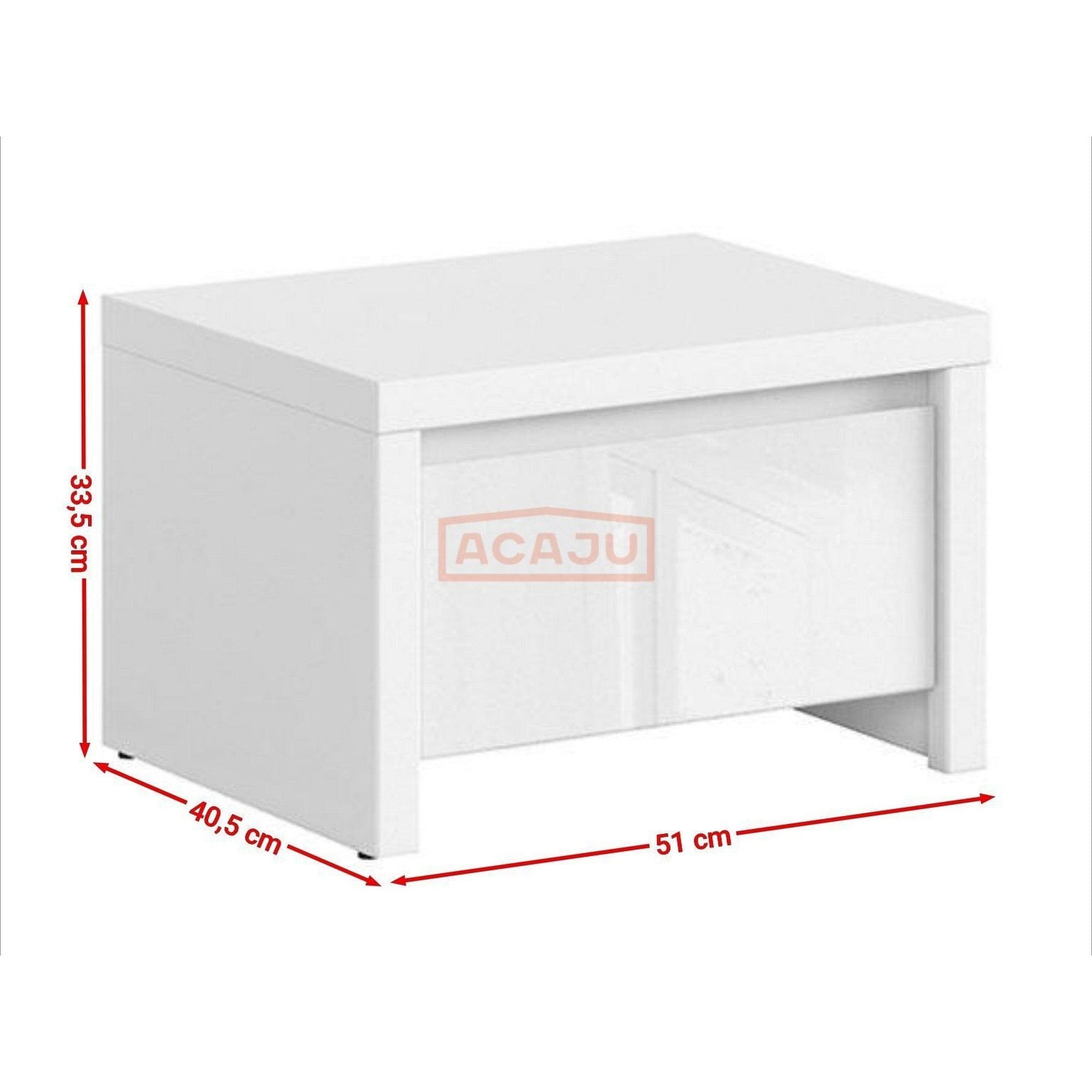 Noptiera KASPIAN, alb/stejar sonoma, PAL, 51x41x34 cm