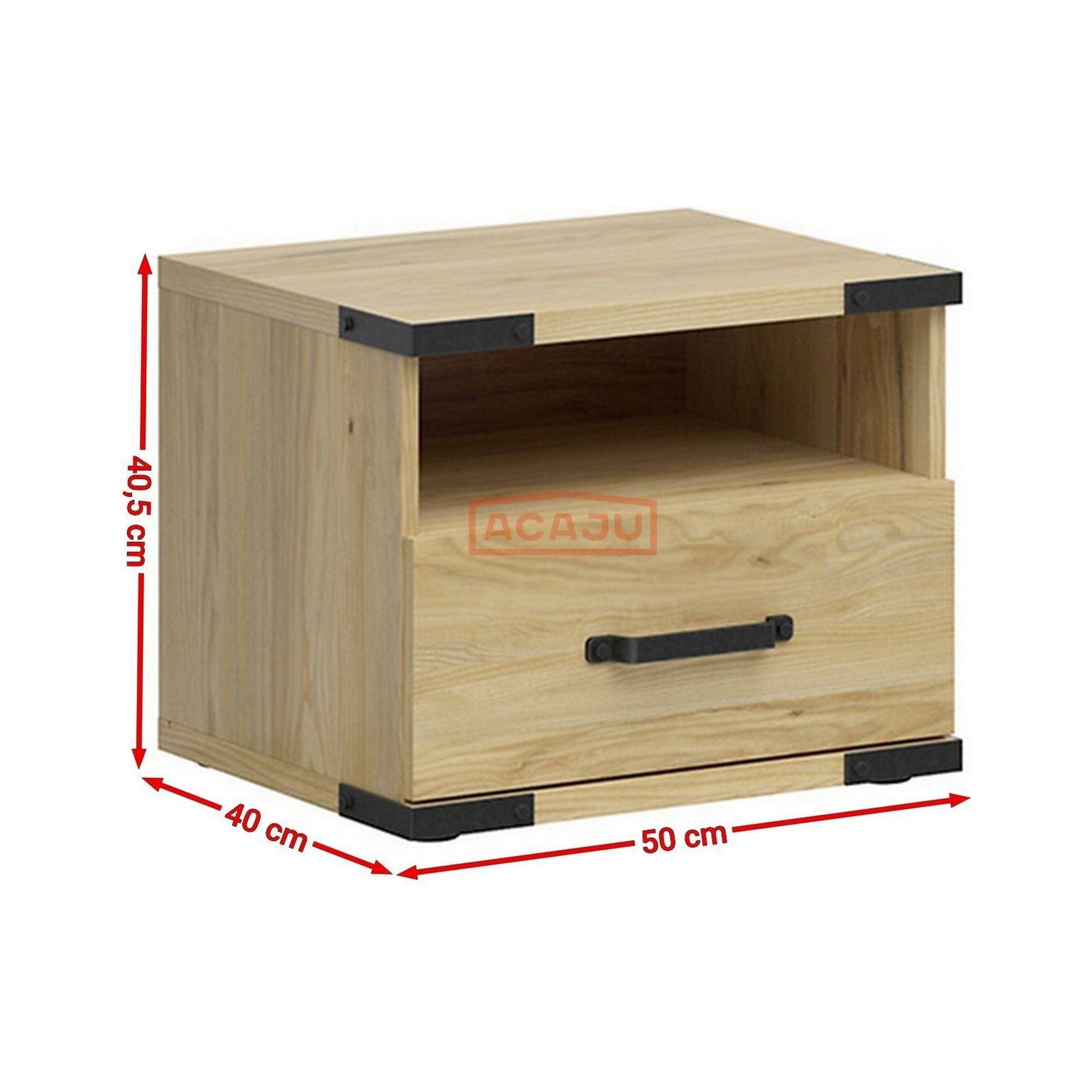 Noptiera LARA, frasin, PAL, 50x40x41 cm