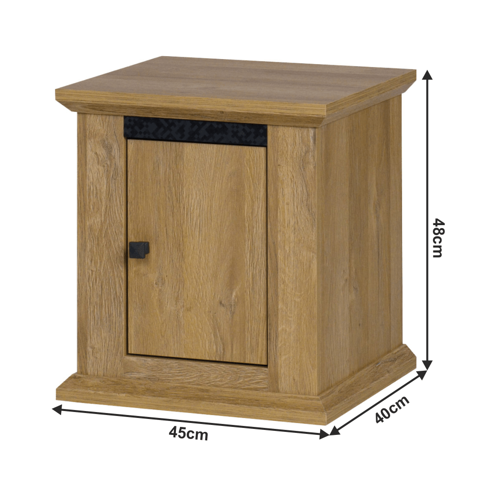 Noptieră LEON MZ19, stejar grand, PAL laminat, 45x40x48 cm