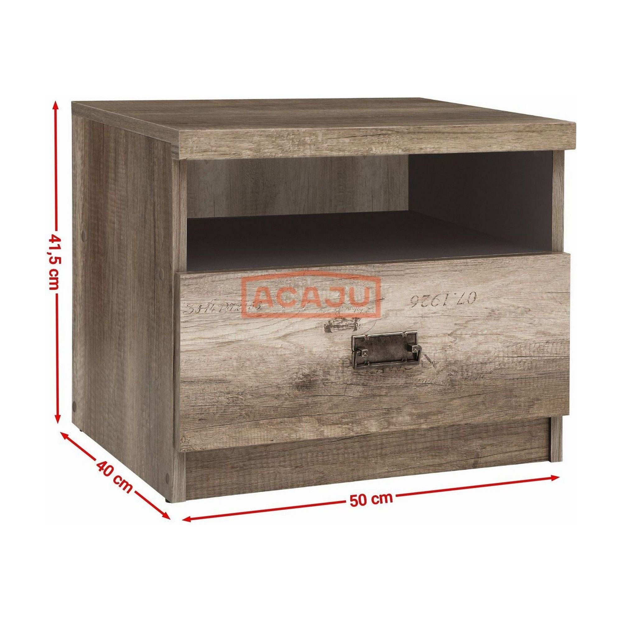 Noptiera MALCOM, stejar canyon, PAL, 50x40x42 cm