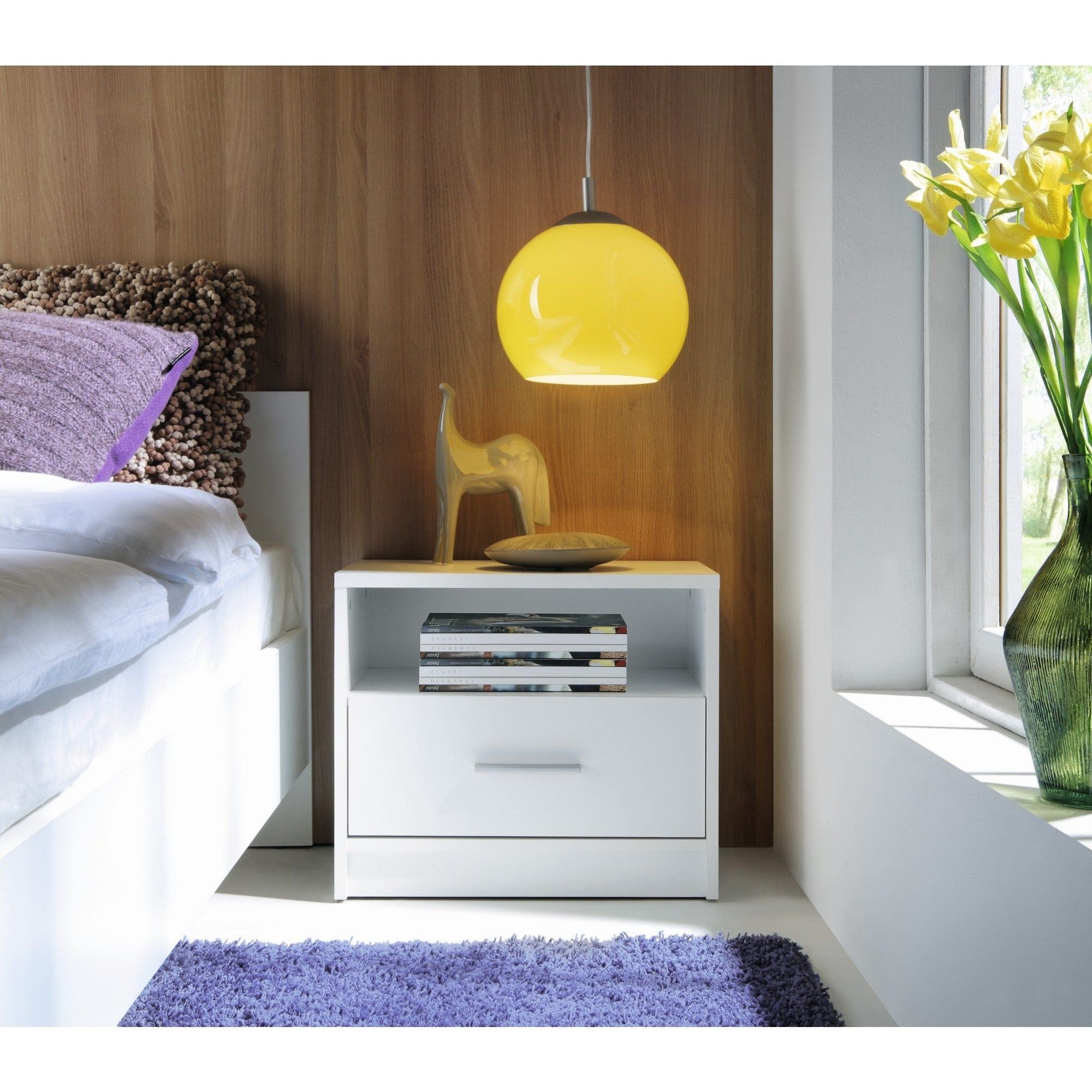 Noptiera NEPO PLUS, alb, PAL, 50X34X43 cm