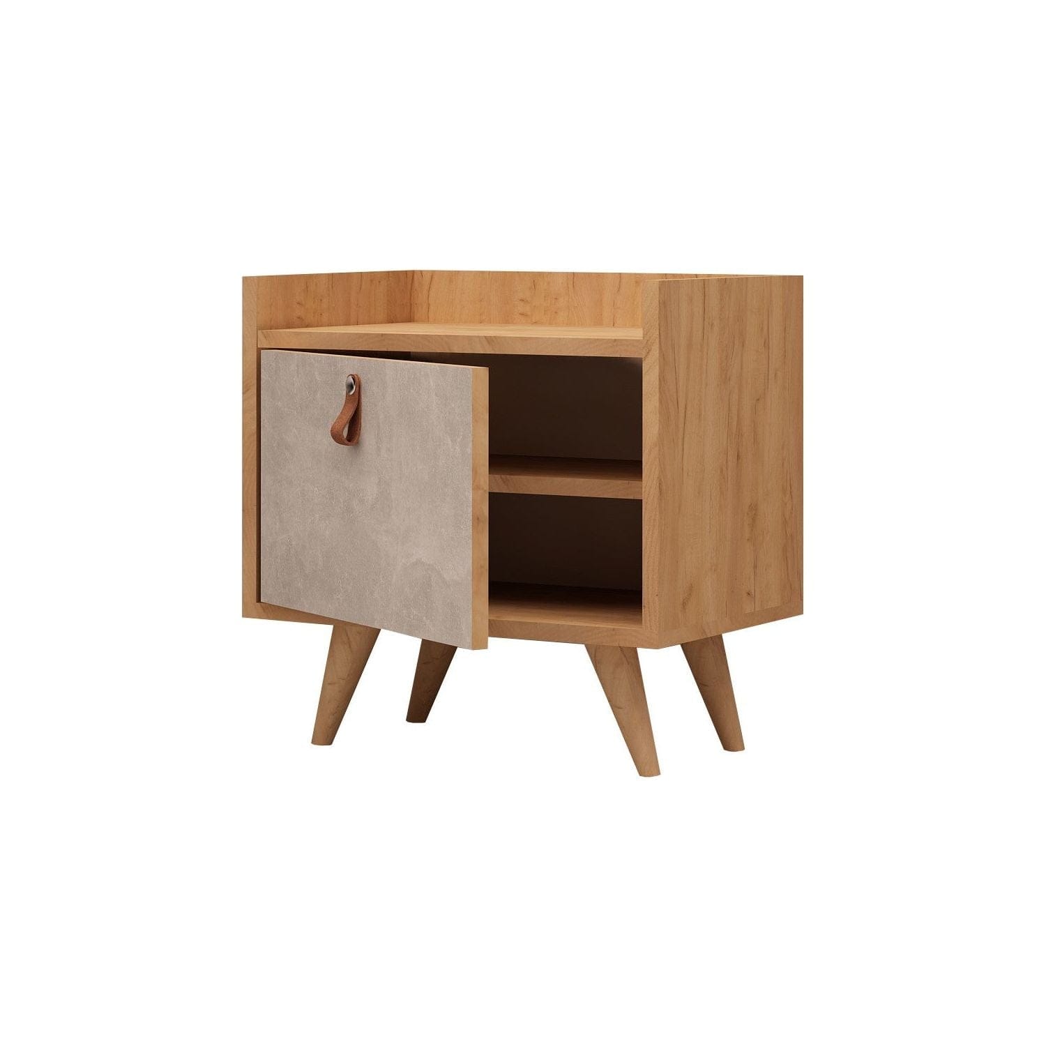 Noptiera Paju, stejar/alb, PAL melaminat, 50x40x55 cm