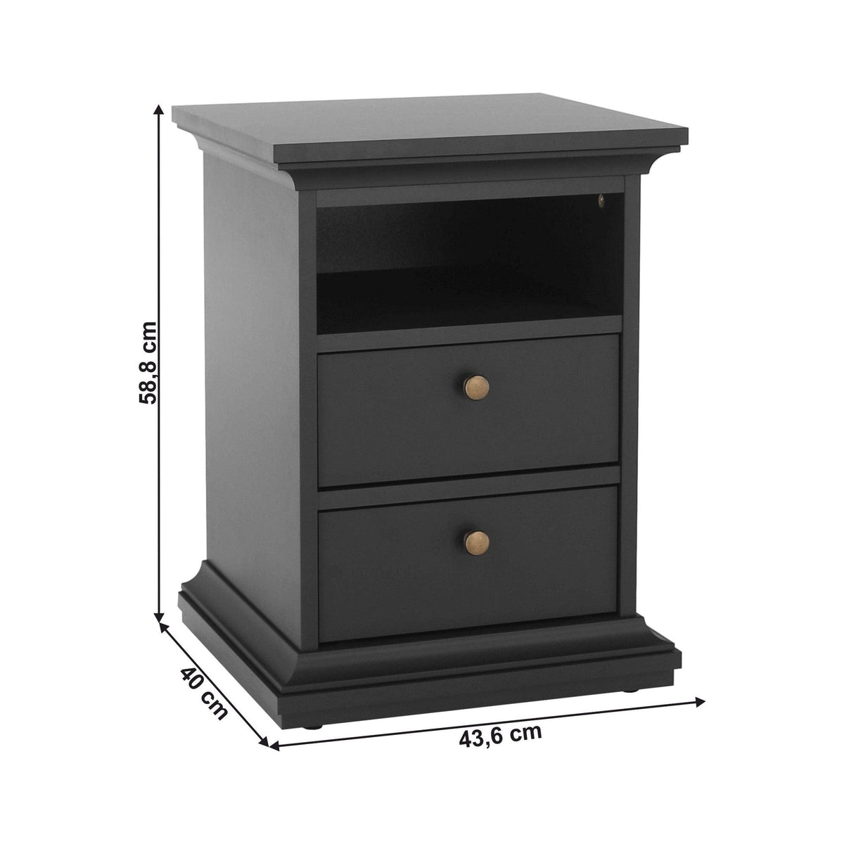 Noptiera PARIS 70302, gri antracit, DTD laminat, 44x40x59 cm