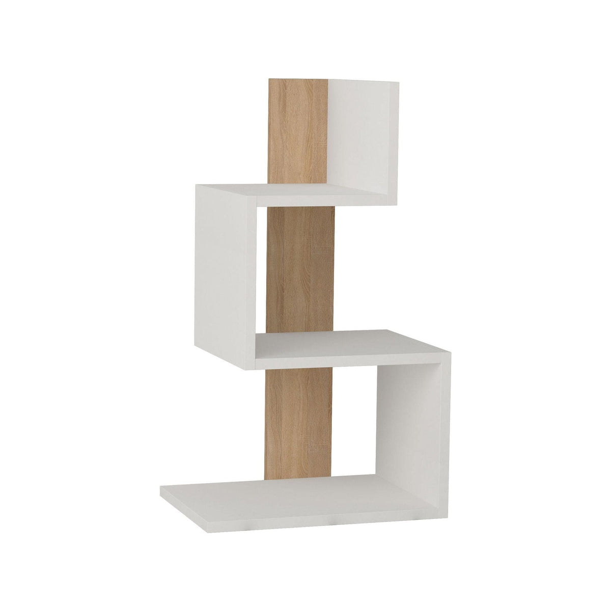 Noptiera Rosie, alb/stejar, PAL melaminat, 42x30x72 cm