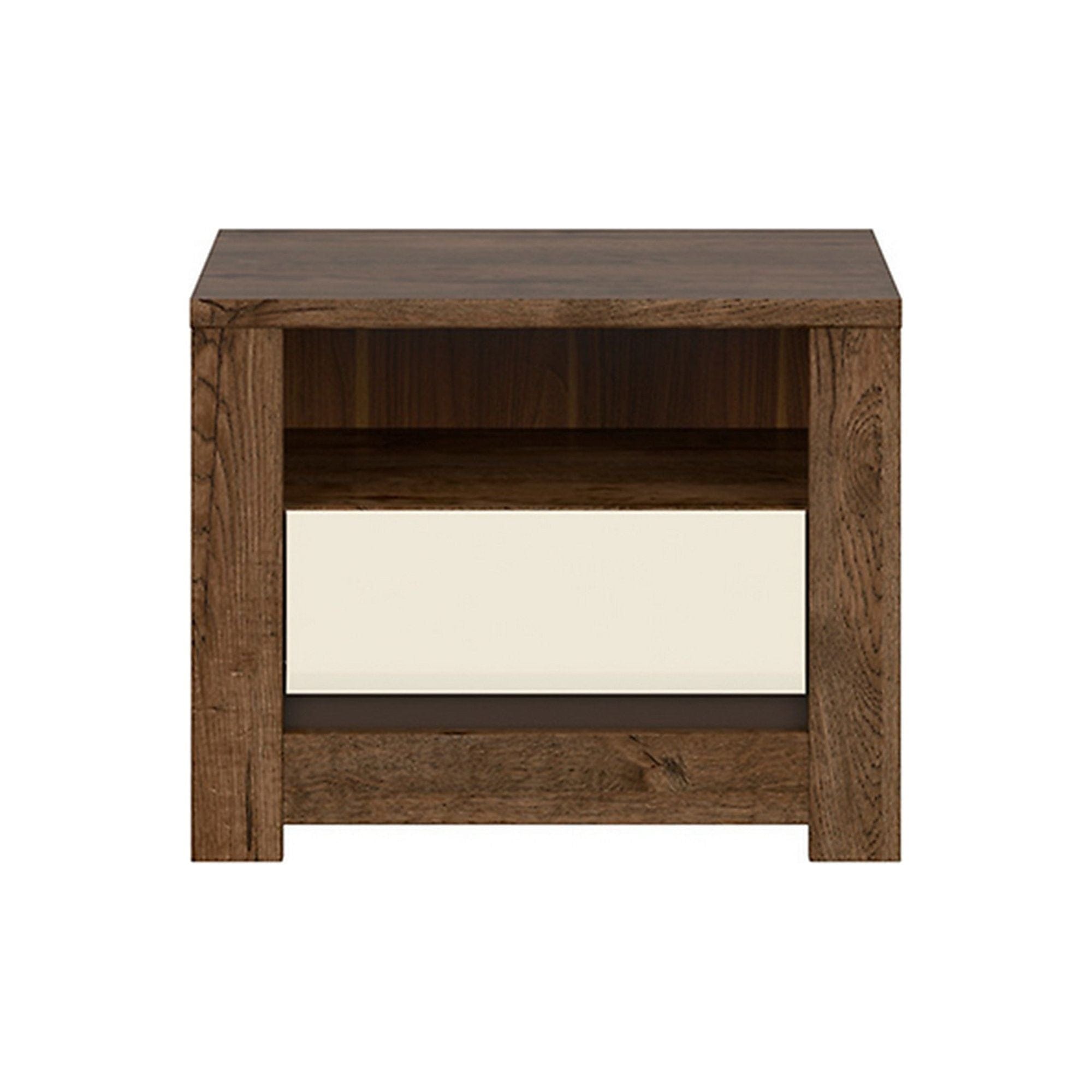 Noptiera RUSO, stejar inchis/crem, PAL, 55x46x44 cm