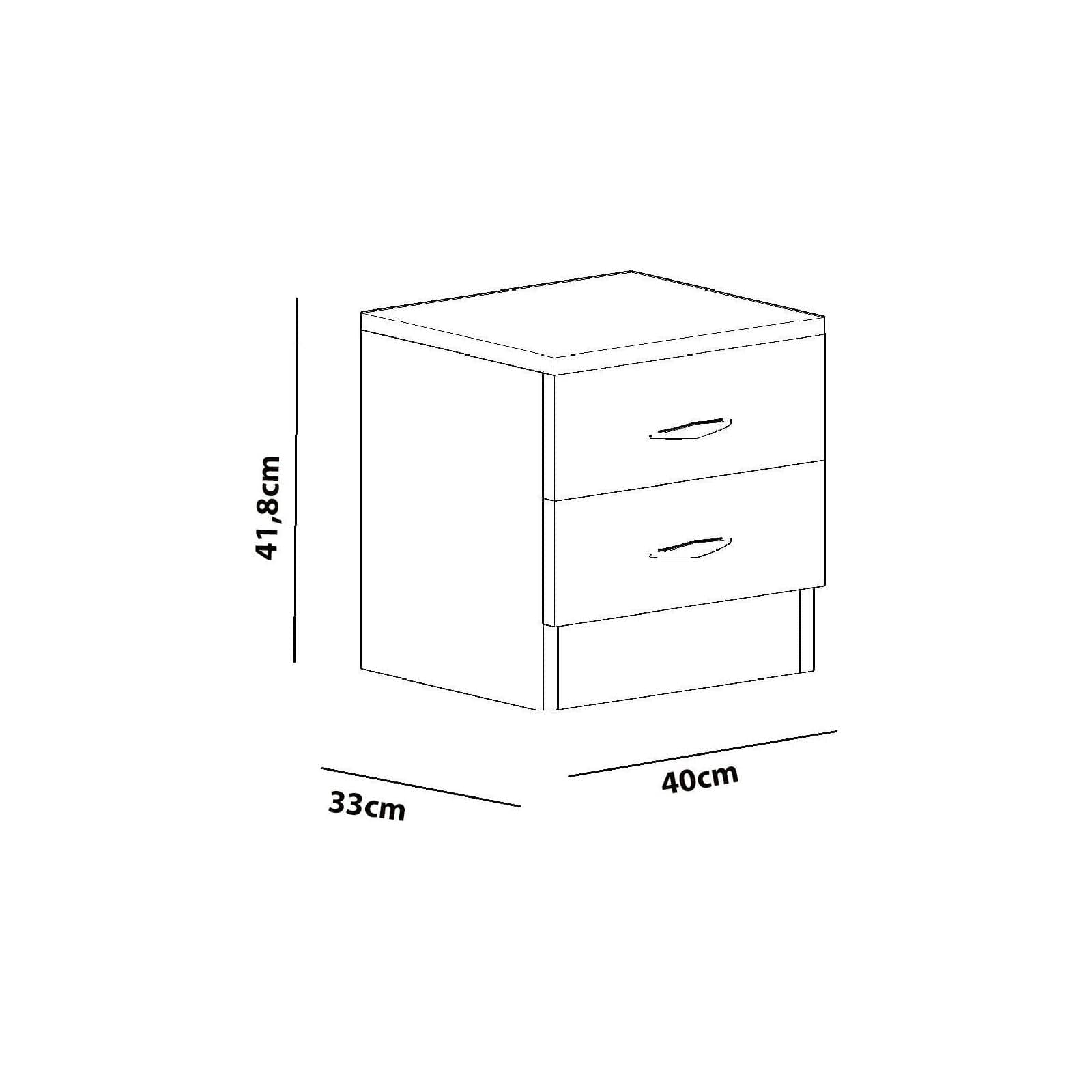 Noptiera Sine, alb, PAL melaminat, 40x33x42 cm