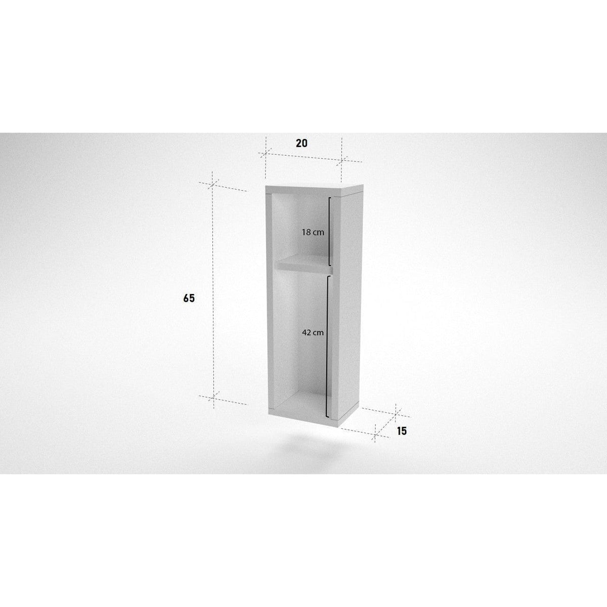 Noptiera Turra, alb, PAL melaminat, 20x15x65 cm