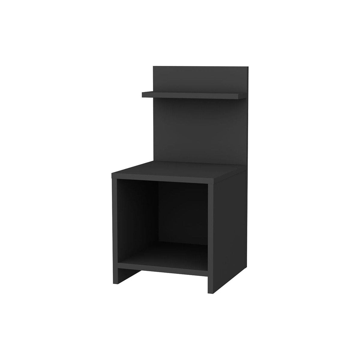 Noptiera Ullman, gri antracit, PAL melaminat, 36x37x72 cm