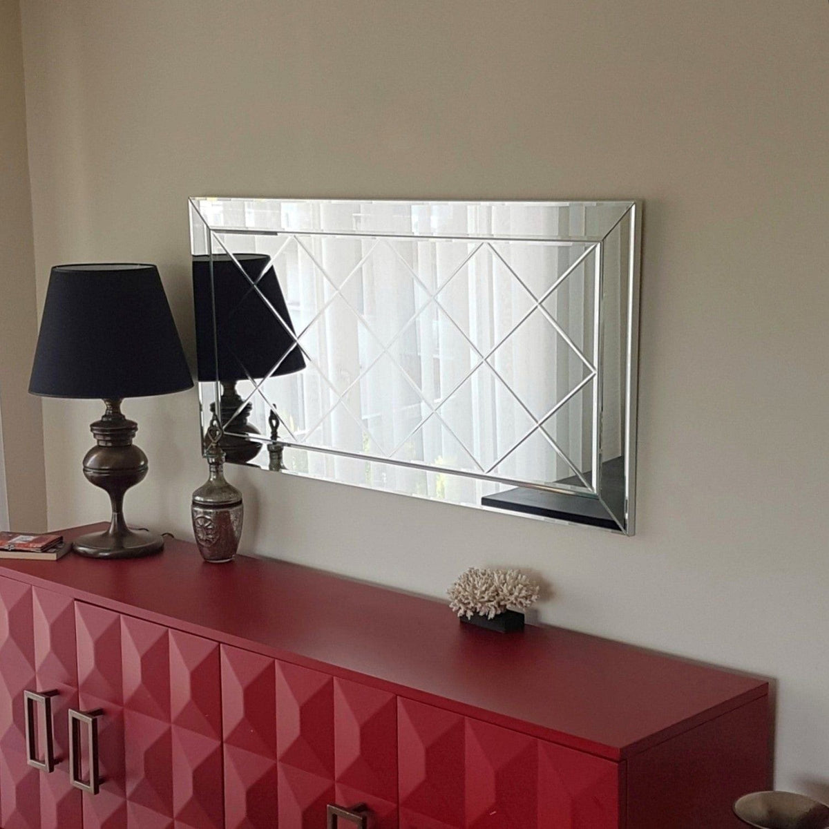 Oglinda A306Y, argintiu, 130x2x65 cm