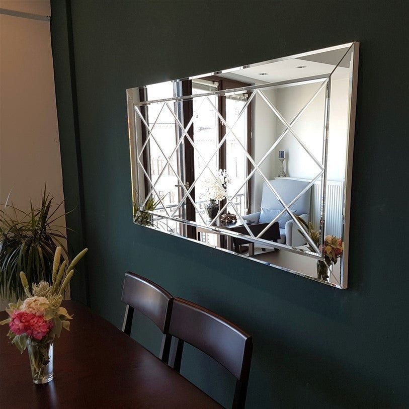 Oglinda A306Y, argintiu, 130x2x65 cm