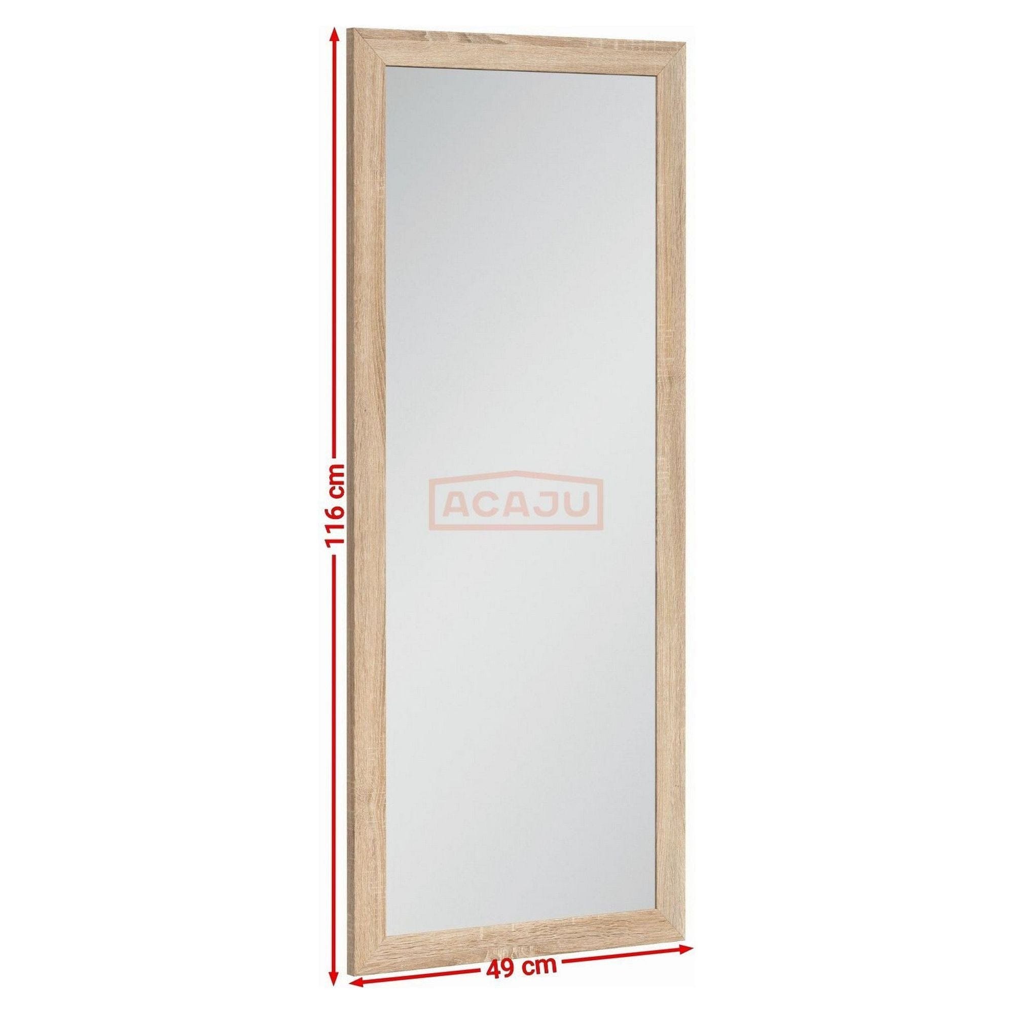 Oglinda KASPIAN-LUS-50, stejar, PAL infoliat, 49x2x116 cm