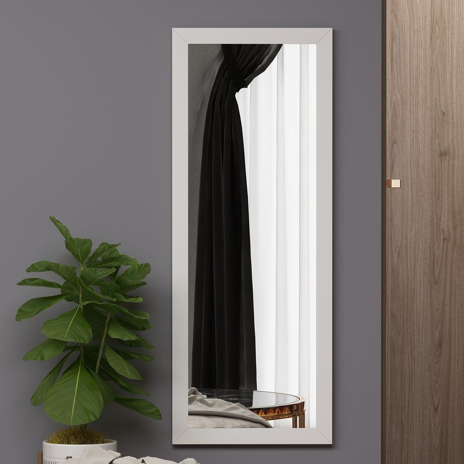 Oglinda OVEA, alb, 40x2x105 cm